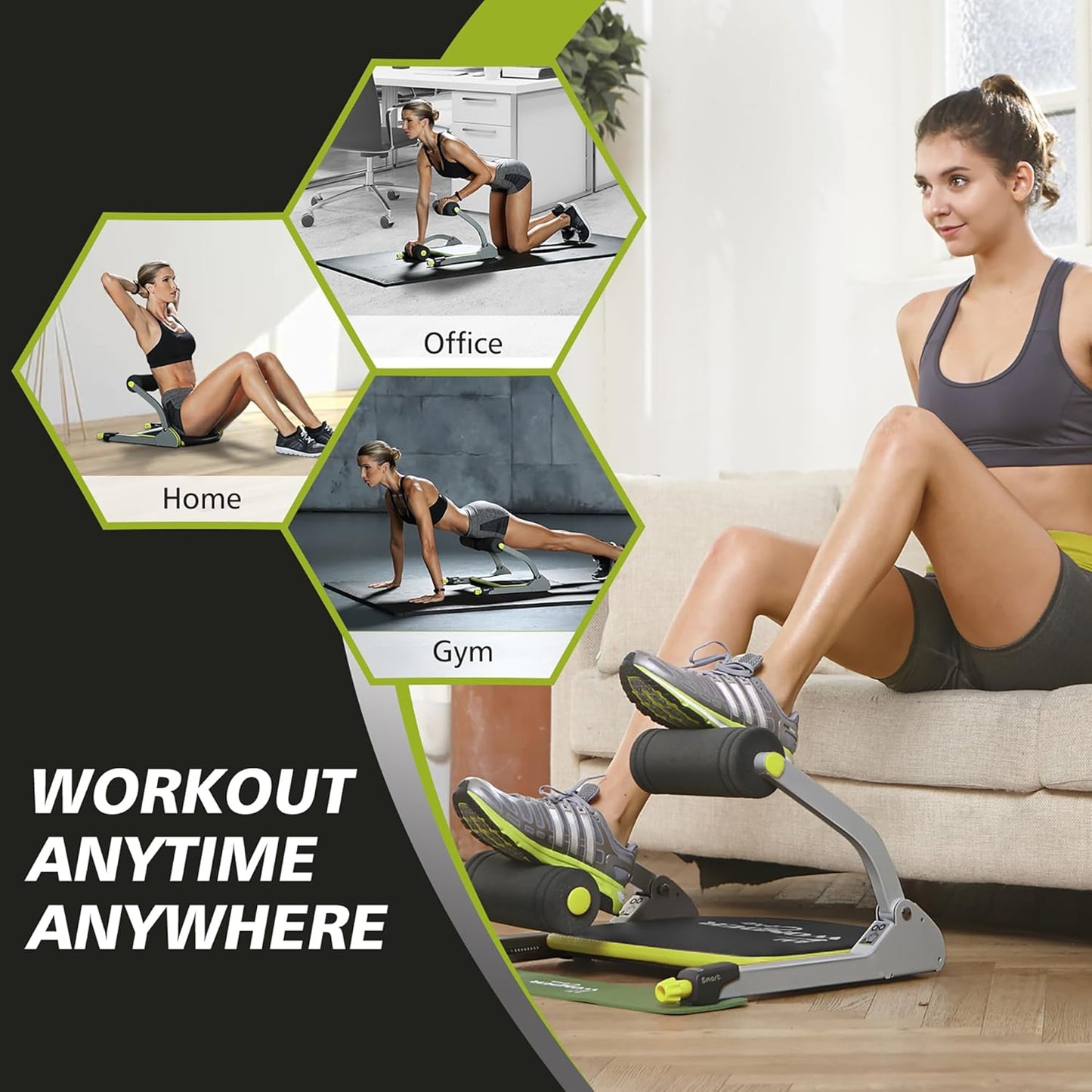 Smart, Ab Workout Equipment, Sit up Machine & Exercise Equipment, Ab Crunch Machine for Stomach Workout, Ab Core Trainer Abdominal Machine, Fitness Equipment for Home Gym