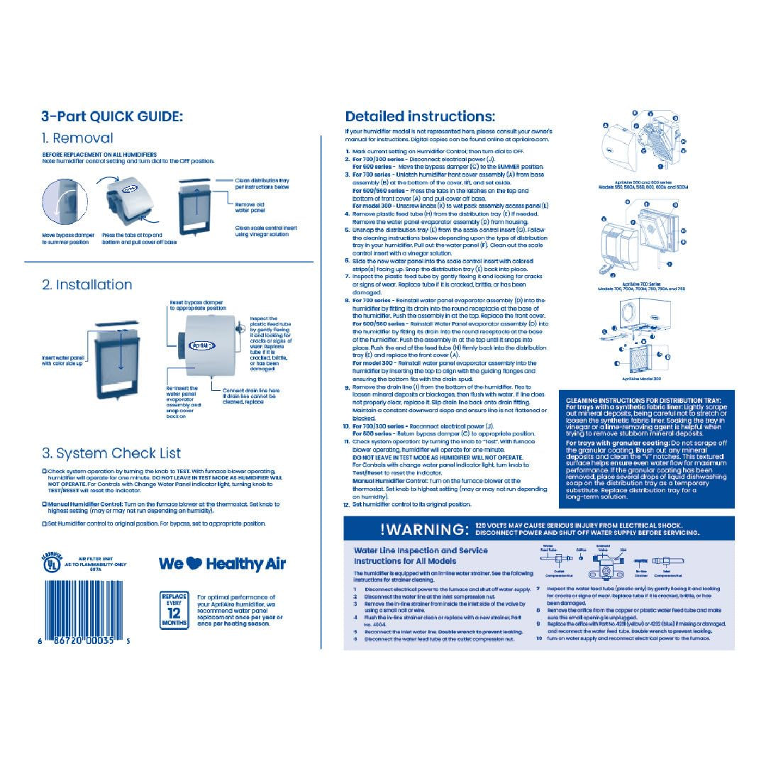 35 Water Panel Humidifier Filter Replacement for  Whole-House Humidifier Models 350, 360, 560, 560A, 568, 600, 600A, 600M, 700, 700A, 700M, 760, 760A, 768 (Pack of 2)