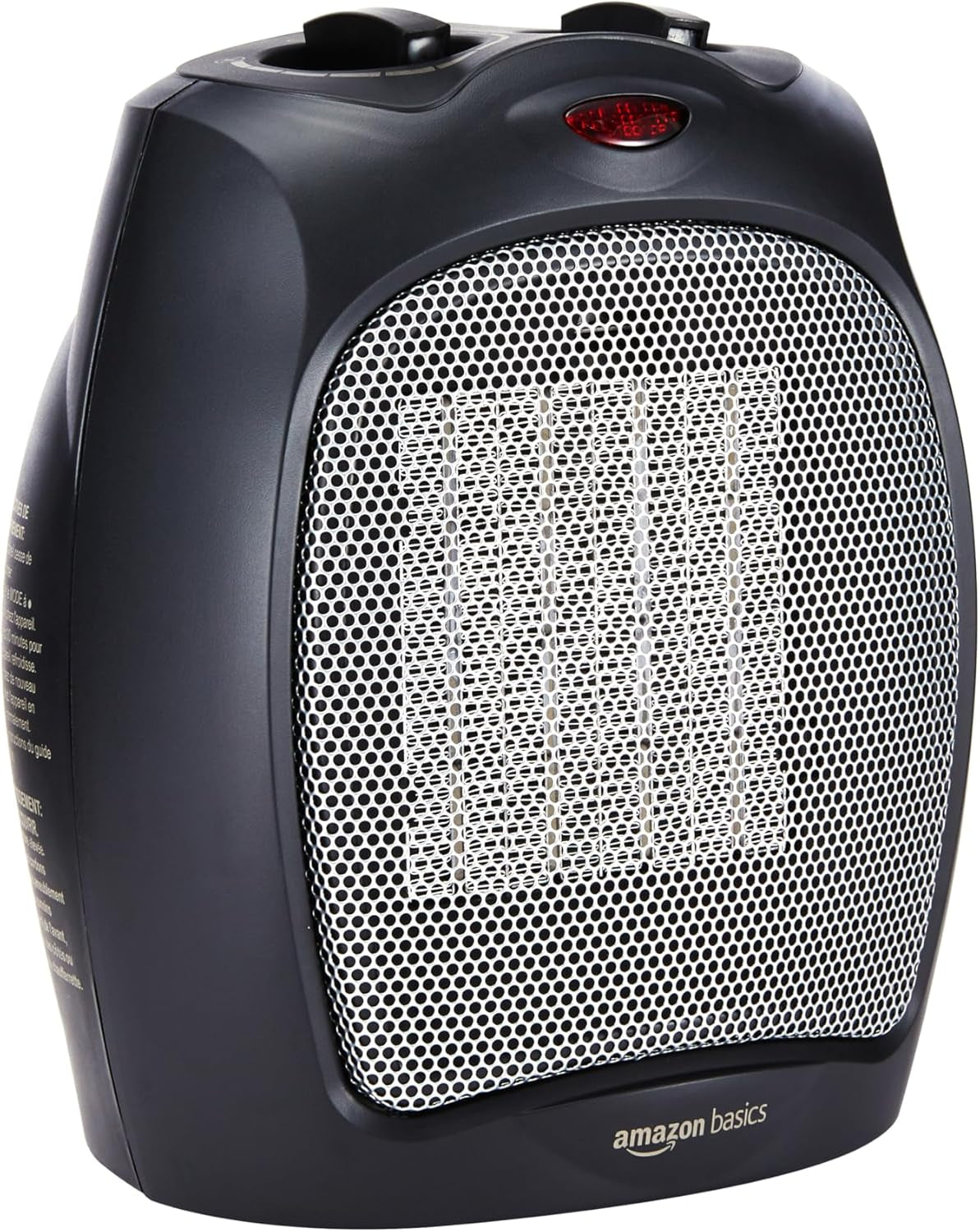 Ceramic Space Heater, Portable Heater for Indoor Use, for Office and Home, with Overheat and Tip-Over Protection, Thermostat, Non-Oscillating, 1500W, Black, 7.52"D X 6.34"W X 9.45"H