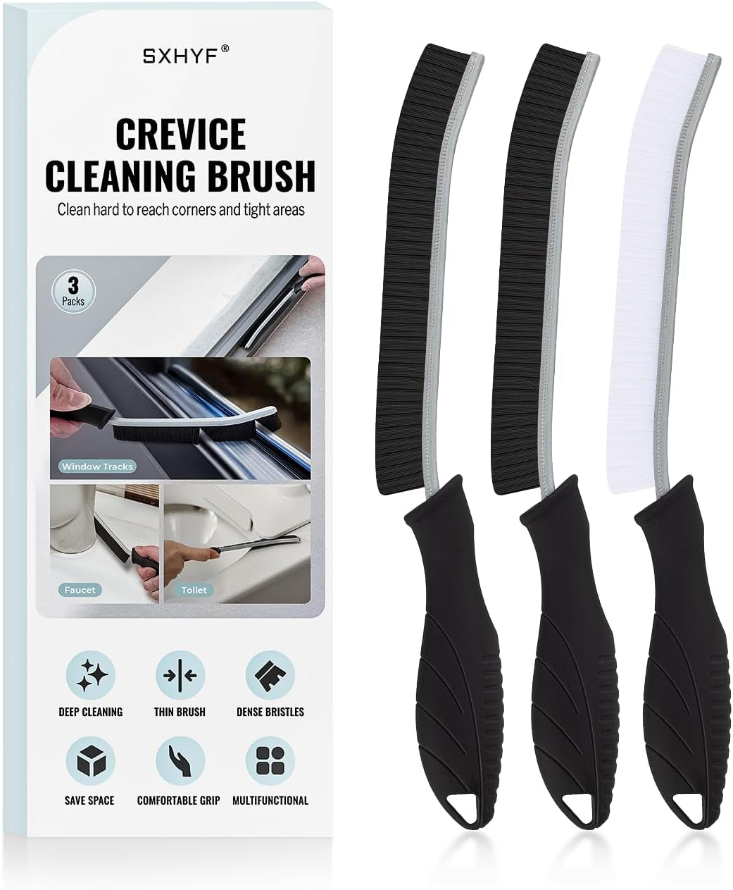 Cleaning Brush - Hard Bristle Crevice Cleaning Brush, Multifunctional Gap Scrub Brush, Home Essentials, Bathroom Cleaner Tools for Household Use, Kitchen, Window, Faucets, Toilet, Grout, Car