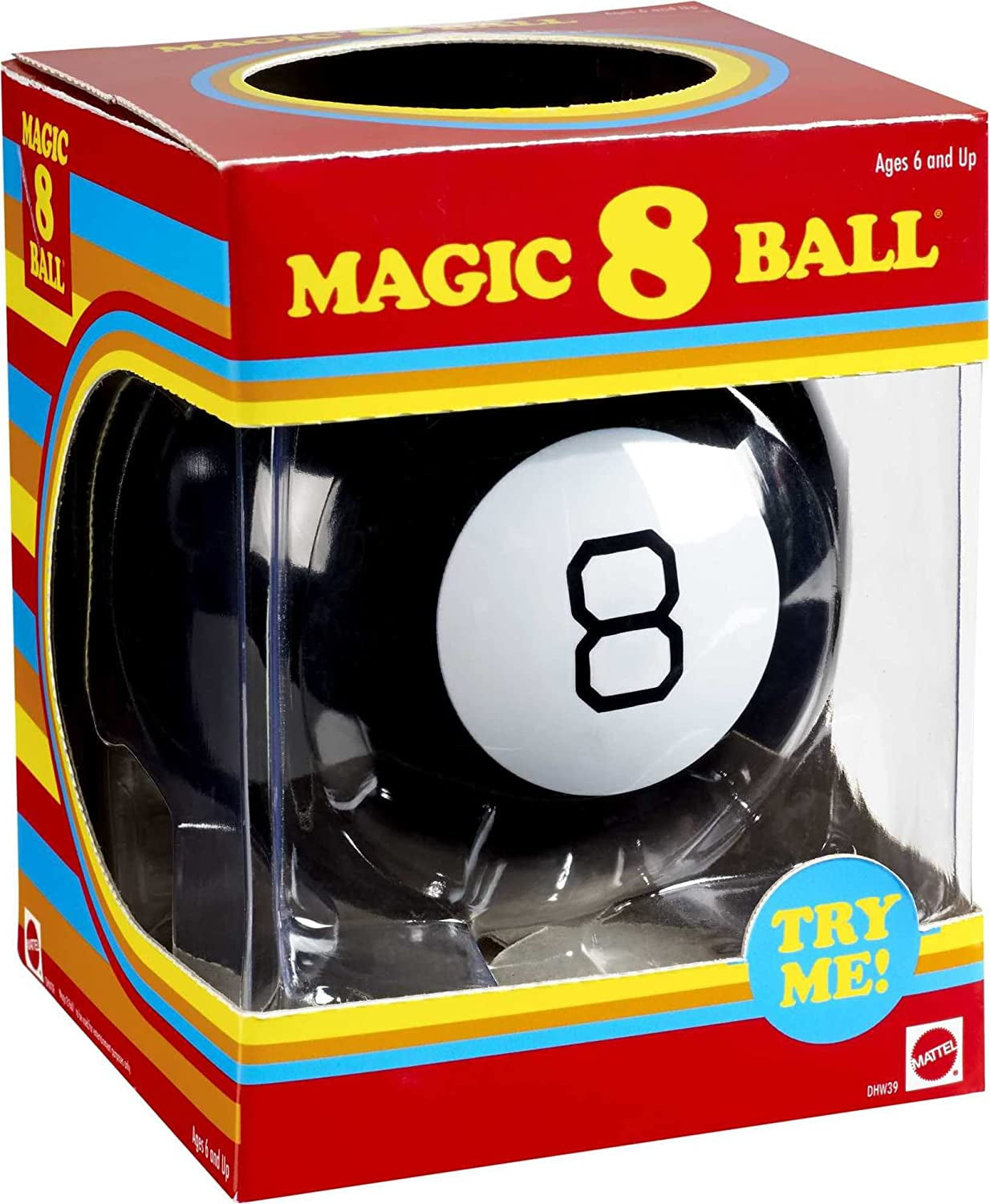 Magic 8 Ball Kids Toy, Retro Themed Novelty Fortune Teller, Ask a Question and Turn over for Answer