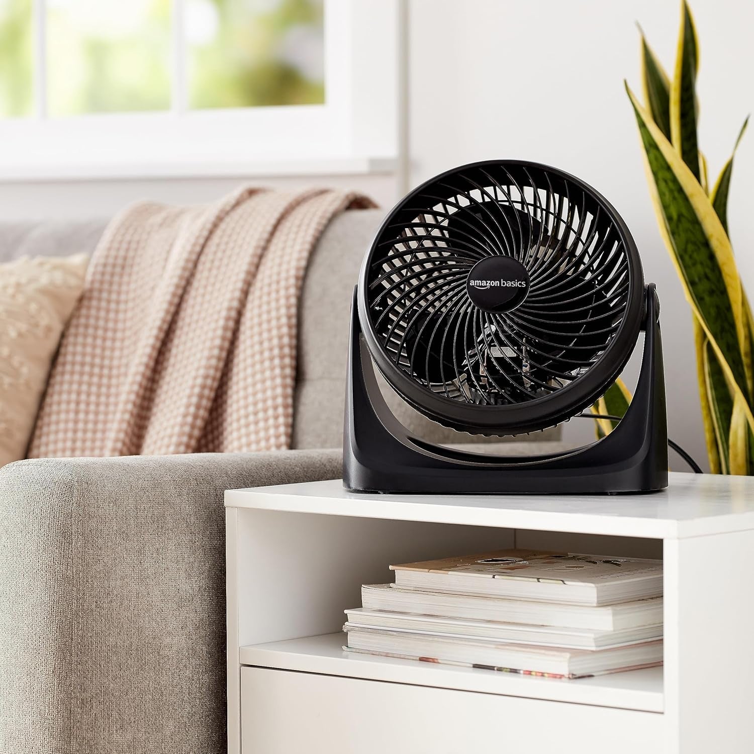 11-Inch Air Circulator Fan, Desk Fan for Bedroom, Home and Office, with 90-Degree Tilt Head, 3 Speed Settings, Lightweight (3 LBS), 35 Watts, Black, 11.1"Wx6.3"Dx10.9"H