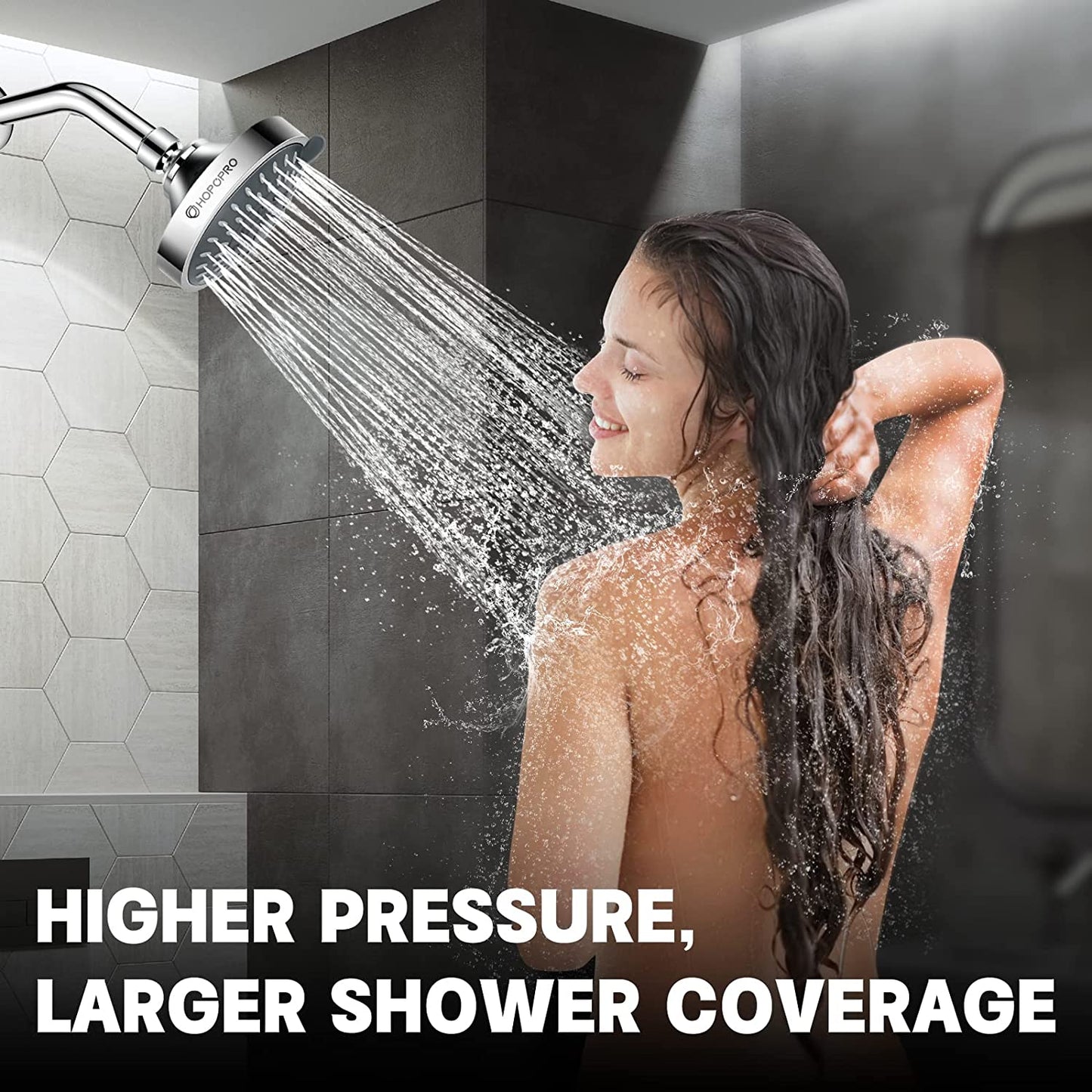 5-Mode High Pressure Shower Head - the Washington Post, NBC News, Today TV Show Recommended - High Flow Fixed Showerheads (4 Inch Chrome)