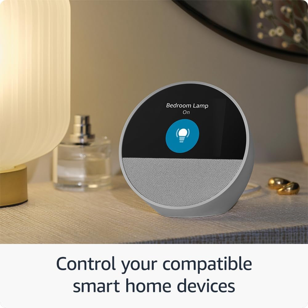 All-New  Echo Spot (Newest Model), Great for Nightstands, Offices and Kitchens, Smart Alarm Clock with Alexa and No Visual Ads, Black