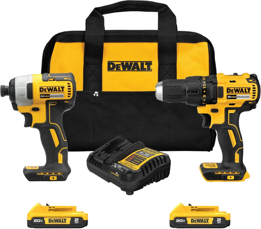 20V MAX Cordless Drill, Impact Driver, 2-Tool Power Tool Combo Kit, Brushless Power Tool Set with 2 Batteries and Charger Included (DCK277D2)