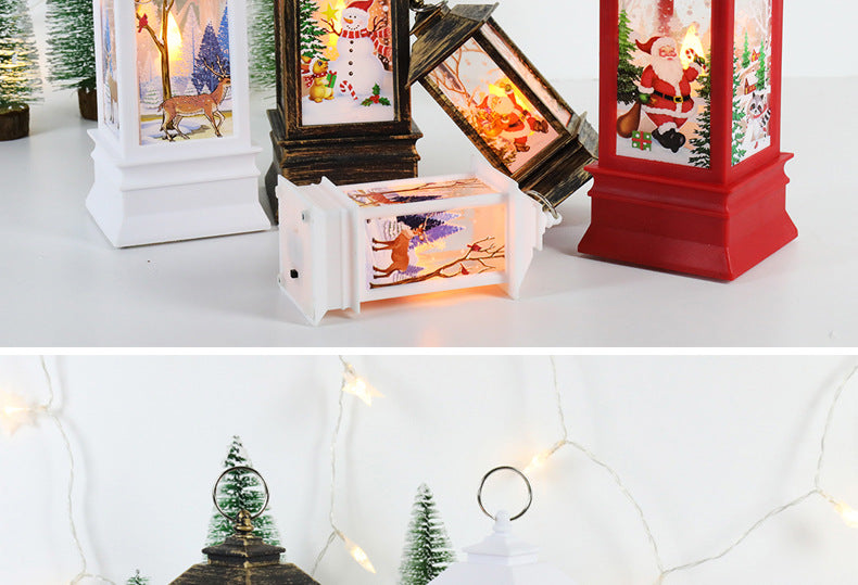 New Christmas Wind Lamp Candle Table Lamp Small Night Lamp Elderly Snowman Christmas Decoration Small Night Lamp Desktop Decorat