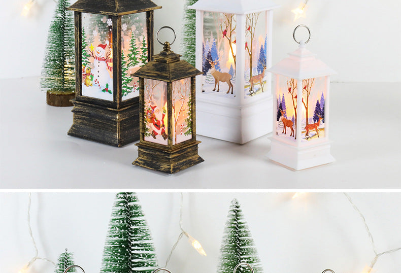 New Christmas Wind Lamp Candle Table Lamp Small Night Lamp Elderly Snowman Christmas Decoration Small Night Lamp Desktop Decorat