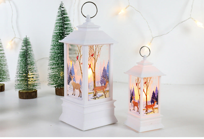 New Christmas Wind Lamp Candle Table Lamp Small Night Lamp Elderly Snowman Christmas Decoration Small Night Lamp Desktop Decorat