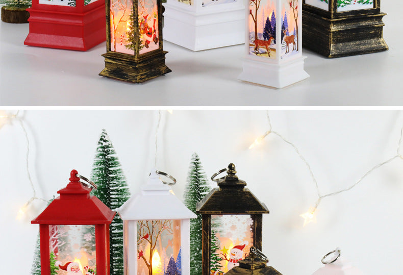 New Christmas Wind Lamp Candle Table Lamp Small Night Lamp Elderly Snowman Christmas Decoration Small Night Lamp Desktop Decorat