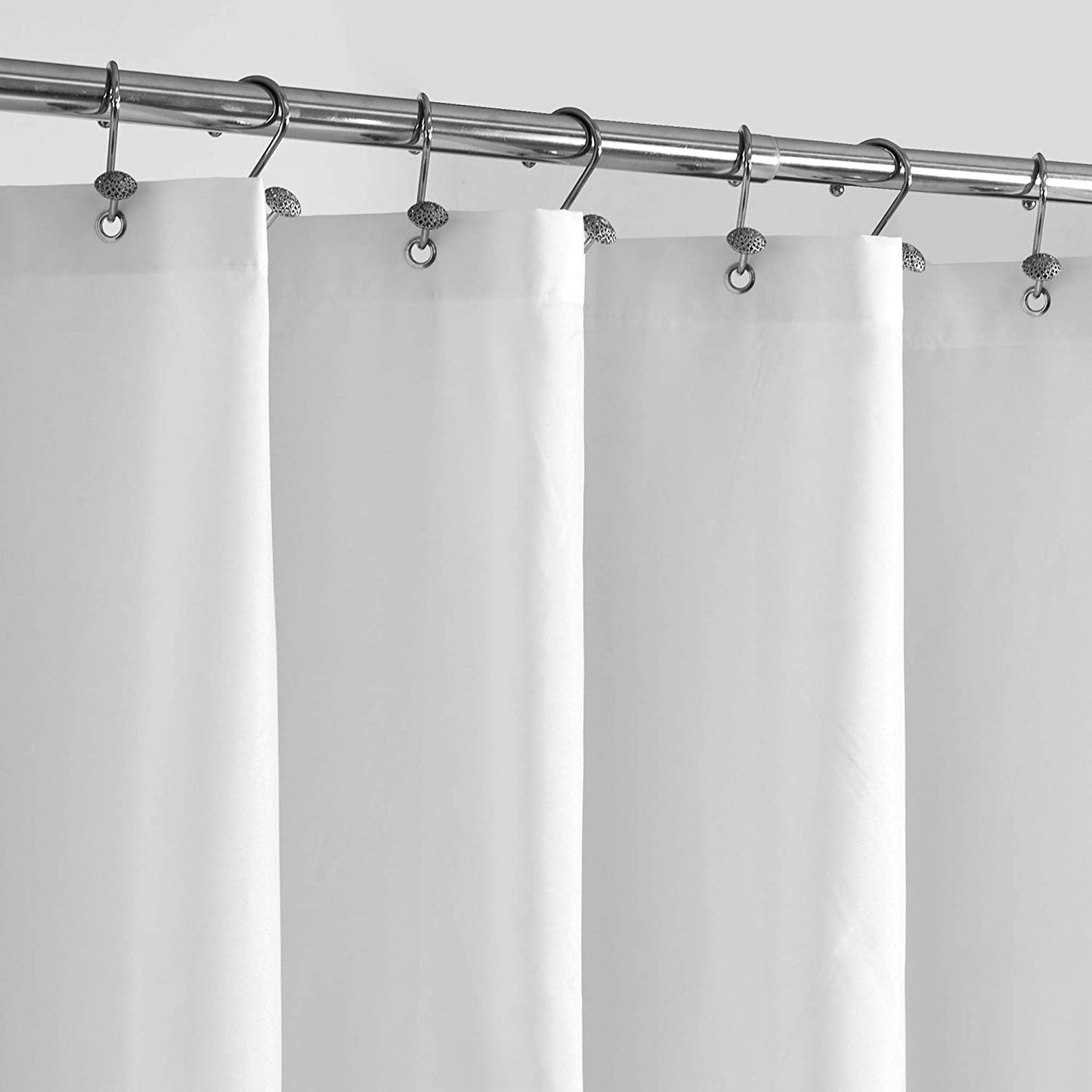 Waterproof Fabric Shower Curtain Liner with 3 Magnets - Soft Hotel Quality Cloth Shower Liner, Light-Weight & Machine Washable - Standard Size 72X72, White