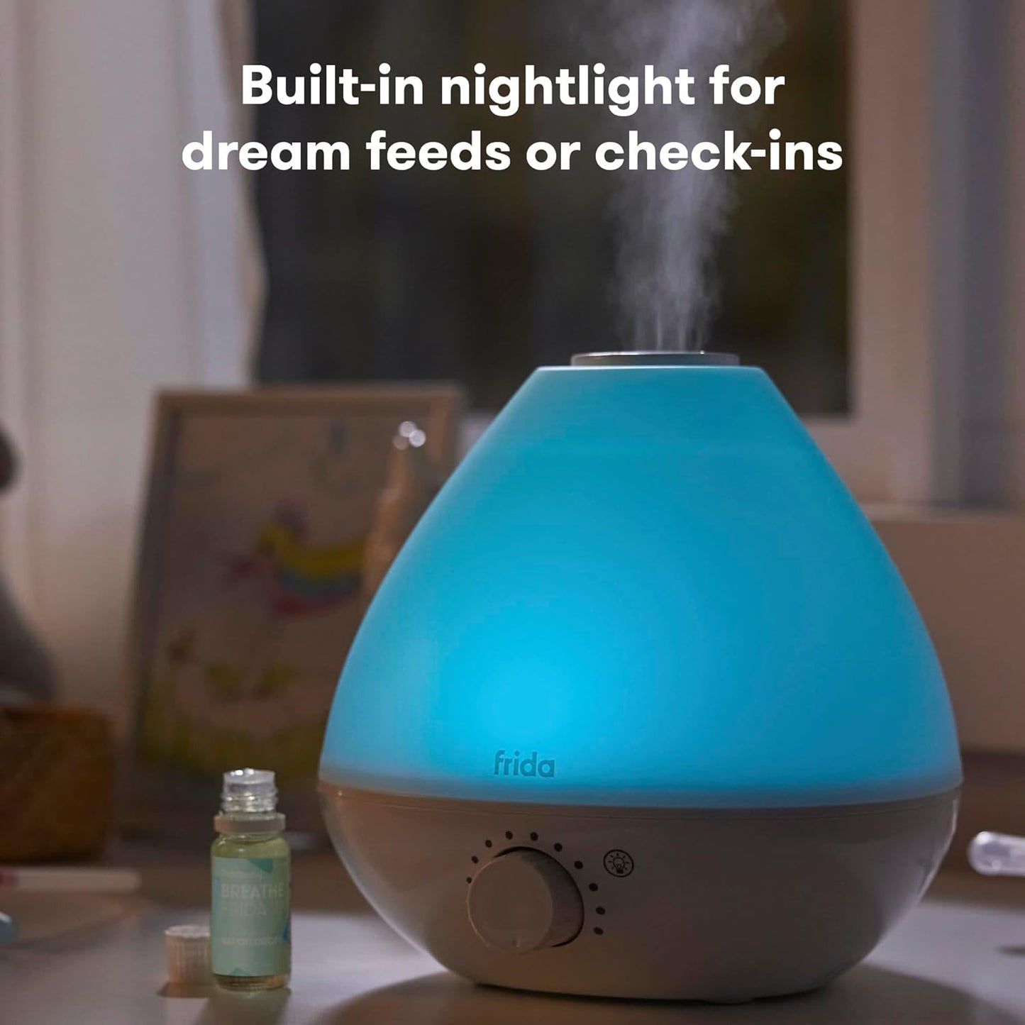 3-In-1 Cool Mist Humidifier for Baby with Diffuser + Nightlight, Baby Humidifier for Bedroom, Nursery + Large Rooms, Quiet, Auto Shut Off, Runs +24Hrs