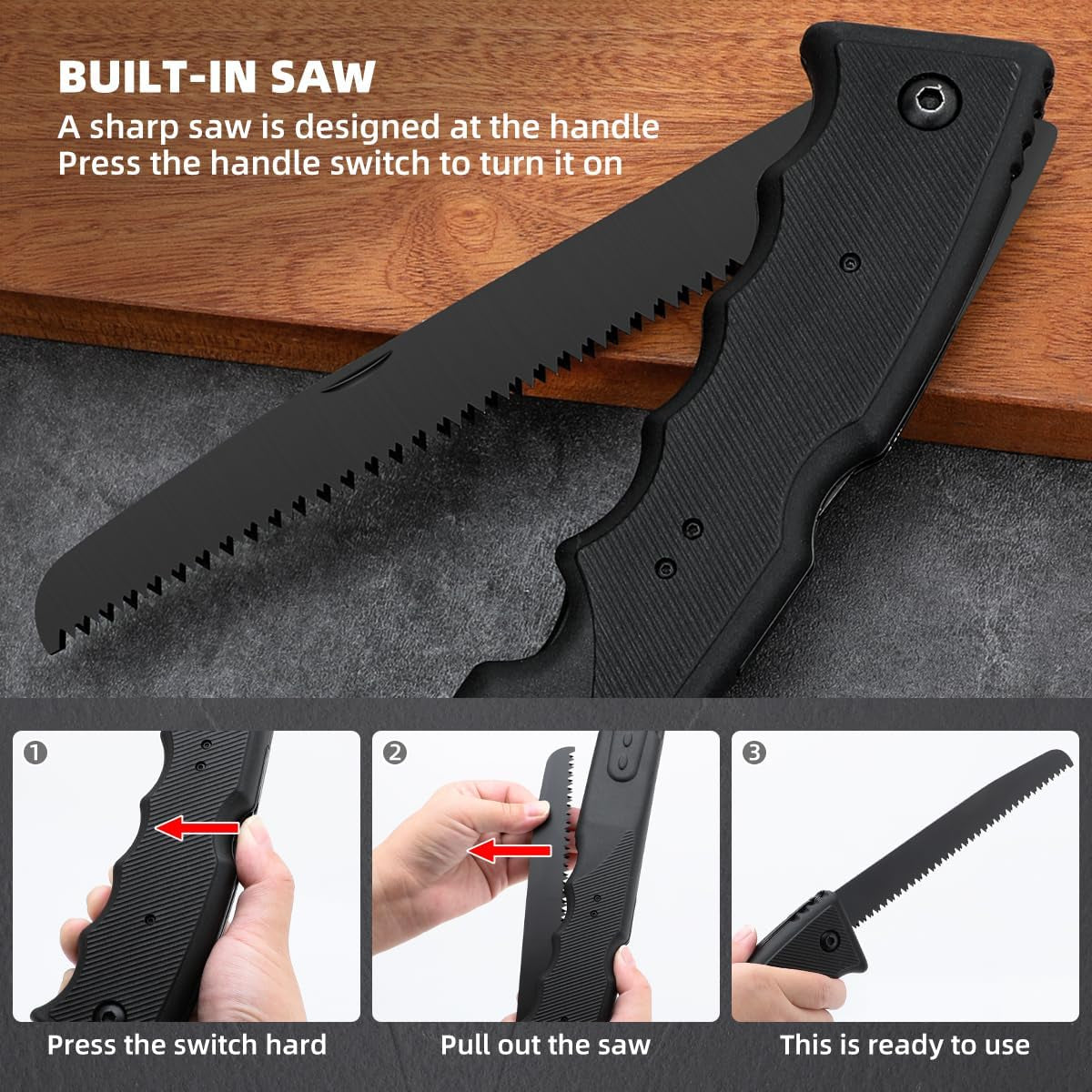 Multifunctional Hammer Head Axe Survival Tactical Tool - Folding Saw, Flintstone Whistle with Axe Sheath - Camping Hatchet Camping Axe Throwing Axe for Outdoor Hiking