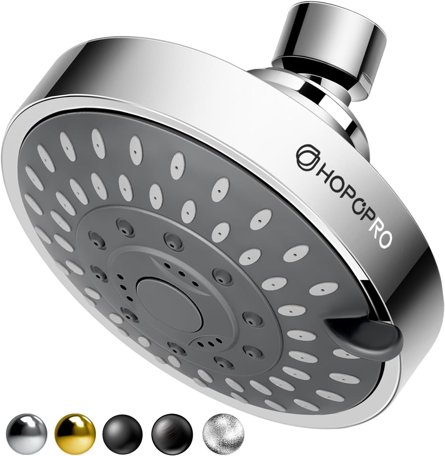 5-Mode High Pressure Shower Head - the Washington Post, NBC News, Today TV Show Recommended - High Flow Fixed Showerheads (4 Inch Chrome)