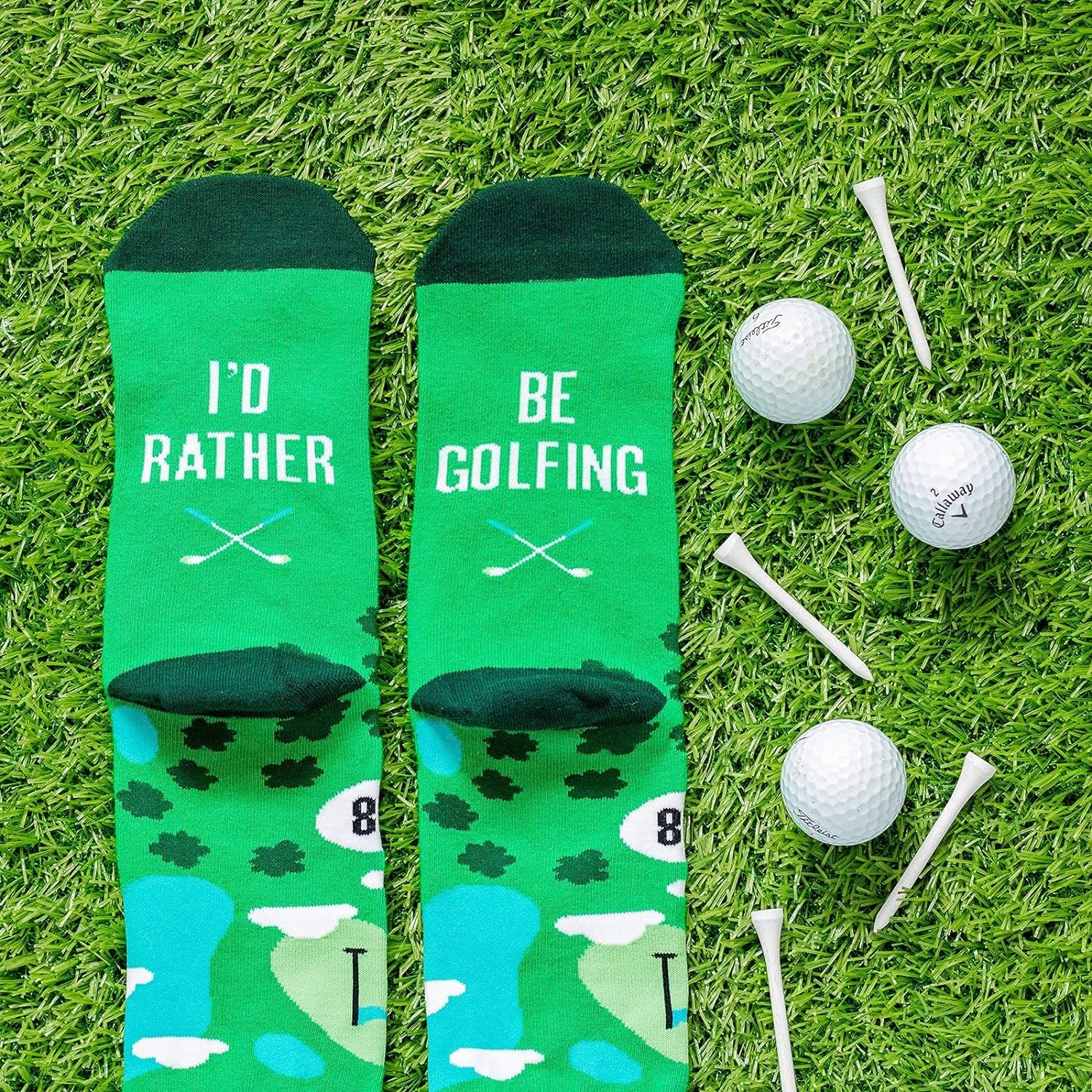 I'D Rather Be - Funny Socks for Men & Women - Gifts for Golf, Hunting, Camping, Hiking, Outdoors, Sports Unisex Adult