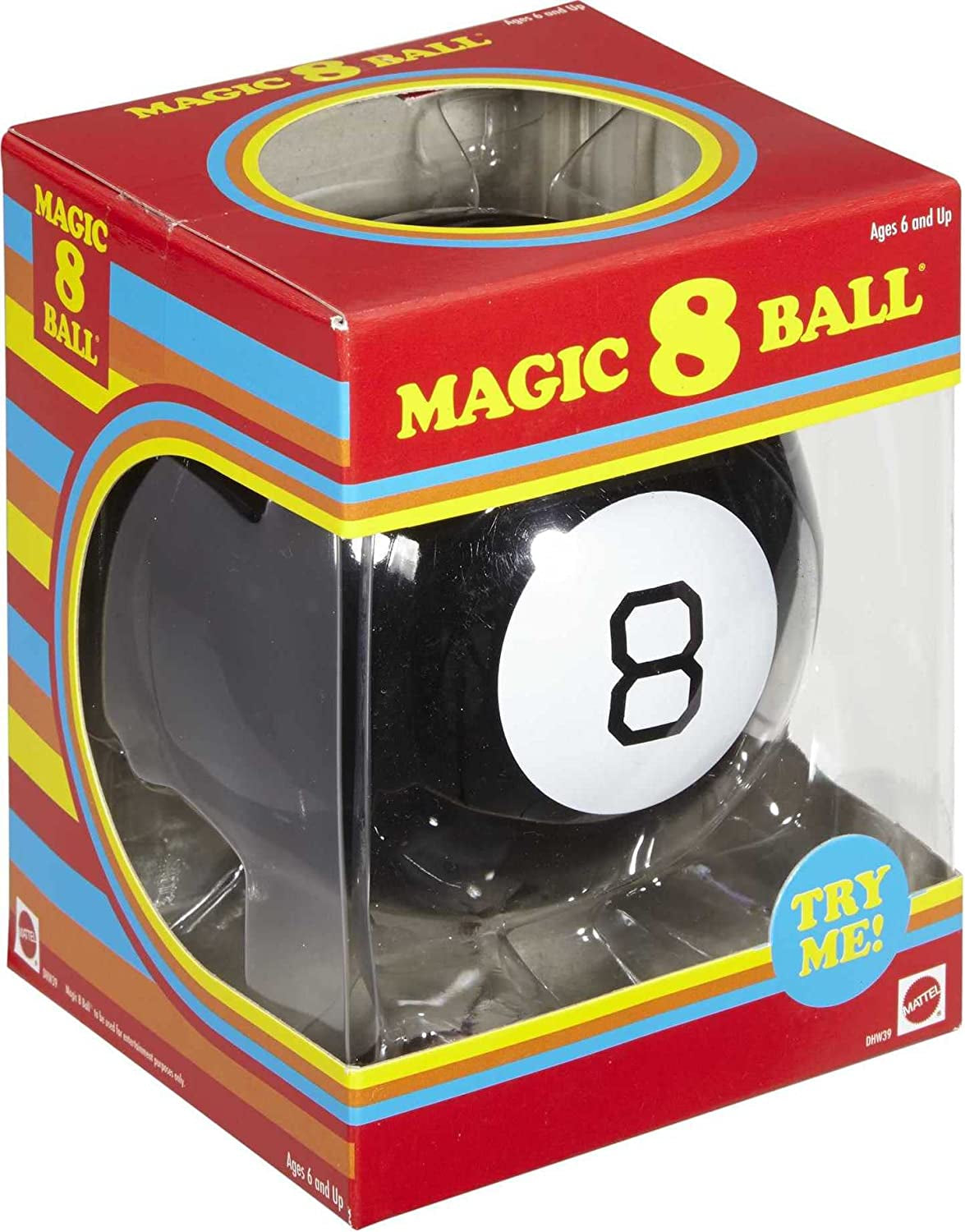 Magic 8 Ball Kids Toy, Retro Themed Novelty Fortune Teller, Ask a Question and Turn over for Answer