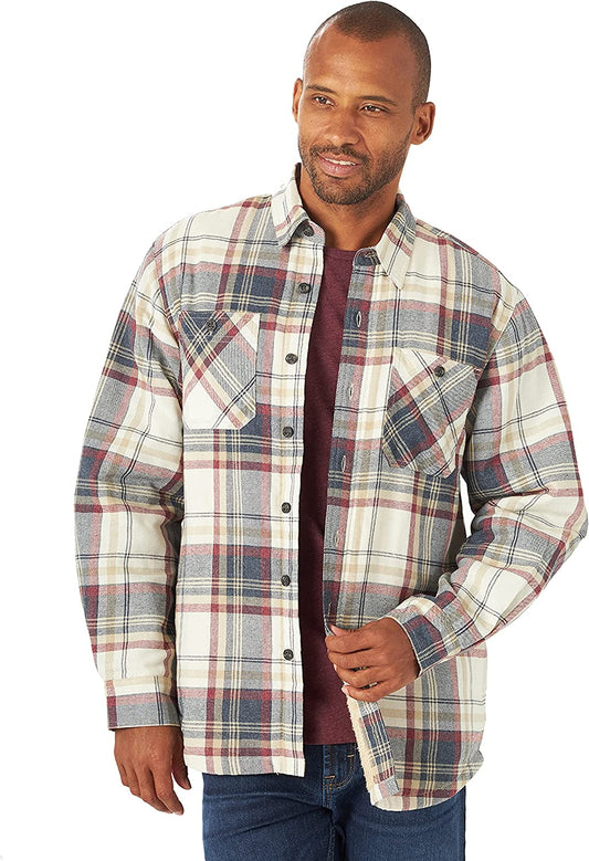 Men'S Long Sleeve Sherpa Lined Shirt Jacket