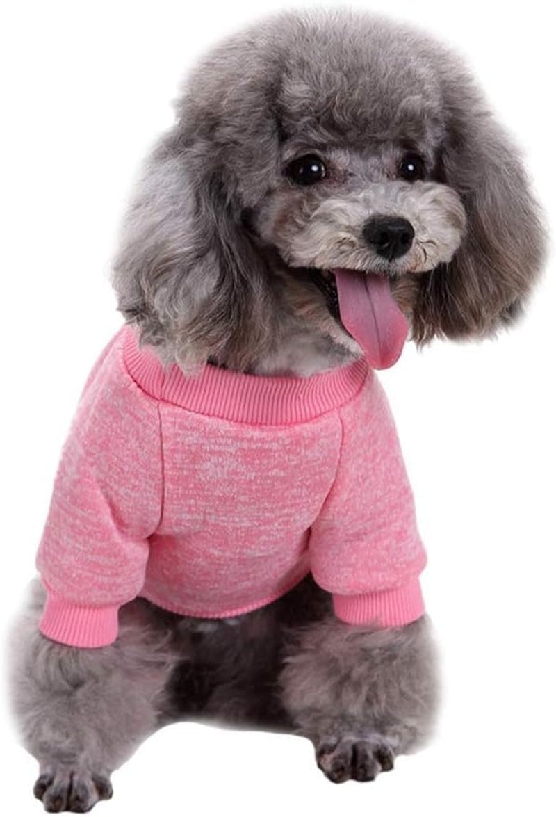 Dog Clothes Dogs Sweater Soft Puppies Clothing Winter Puppy Sweaters Warm Outfit for Dogs Small XXS XS Cat Apparel (Pink, S)