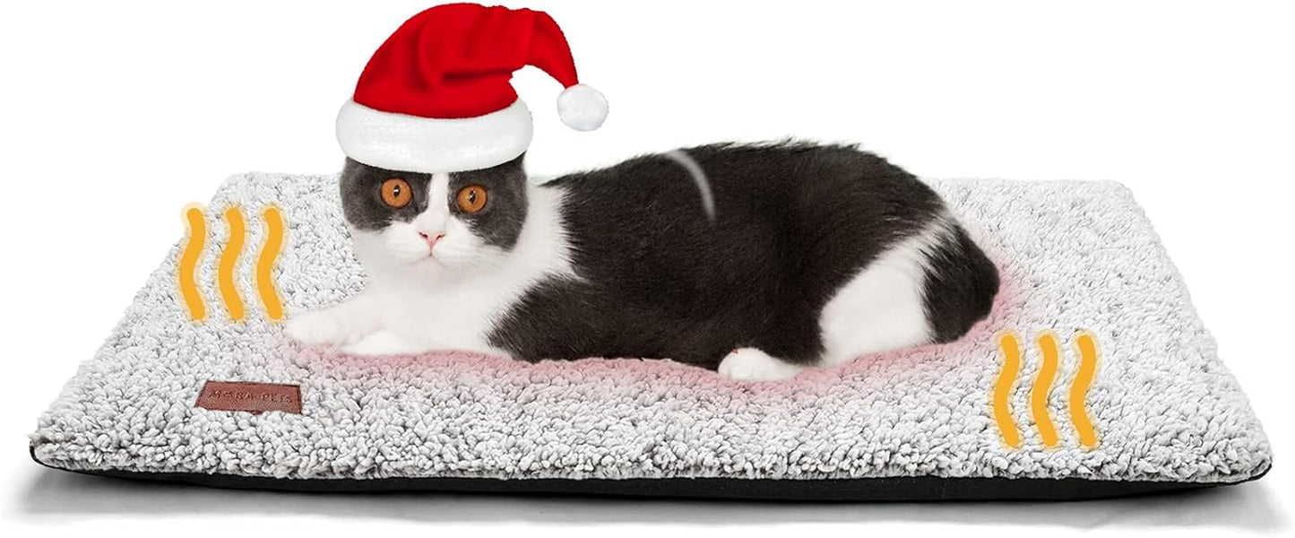 Self Warming Cat Bed Self Heating Cat Dog Mat 24 X 18 Inch Extra Warm Thermal Pet Pad for Indoor Outdoor Pets with Removable Cover Non-Slip Bottom Washable