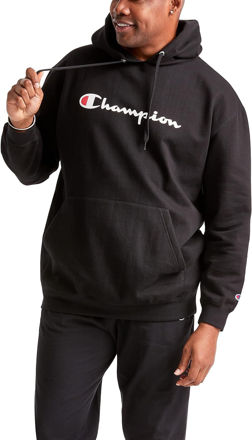 Men'S Hoodie, Powerblend, Fleece Men'S Hoodie, Comfortable Men'S Sweatshirt, Script Logo (Reg. or Big & Tall)