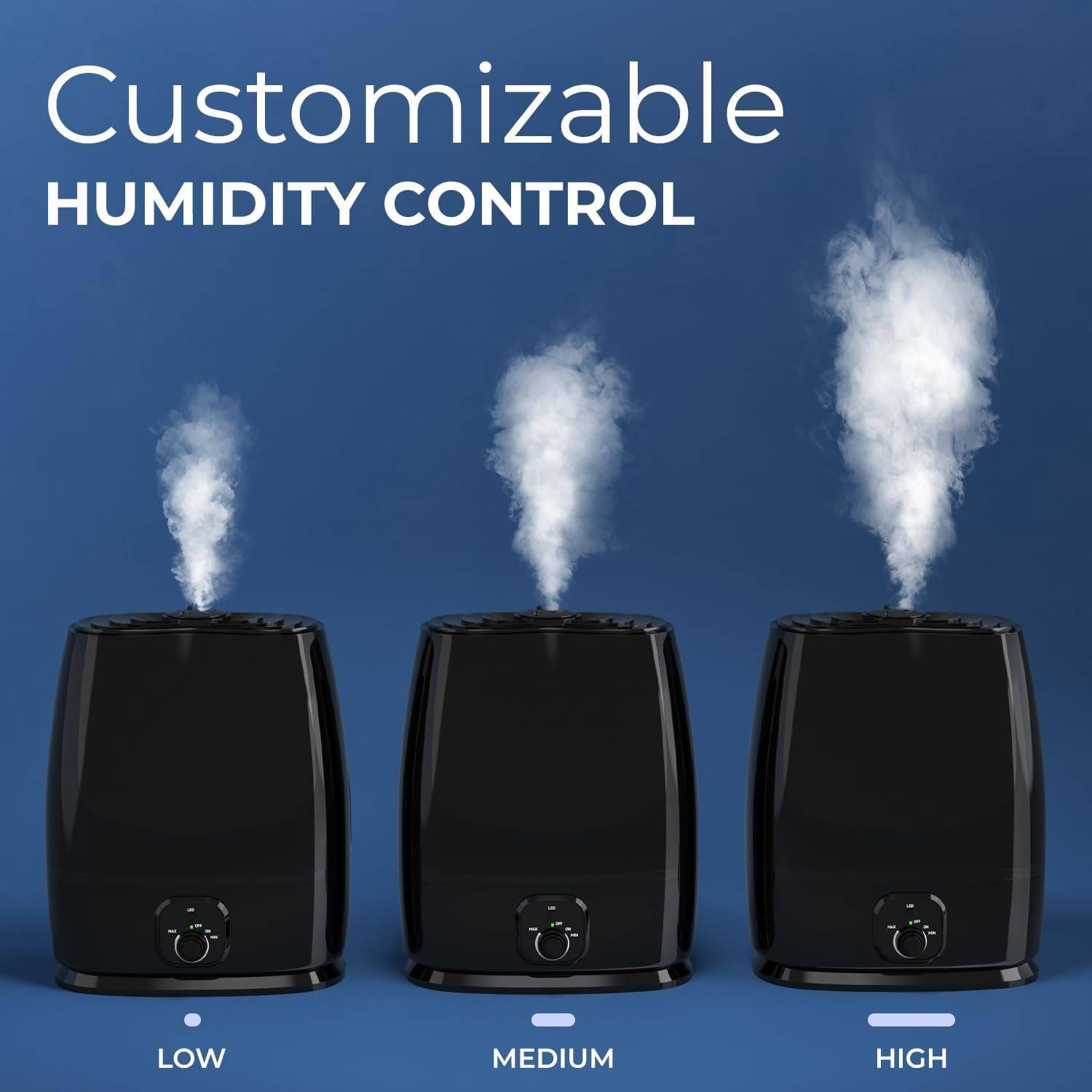 Cool Mist Humidifiers for Bedroom 6L - Humidifier Large Room No-Filter, Quiet Air Humidifier for Plants, Baby, Allergies, Dry Skin, Congestion, 50 Hr Run Time, Easy Clean