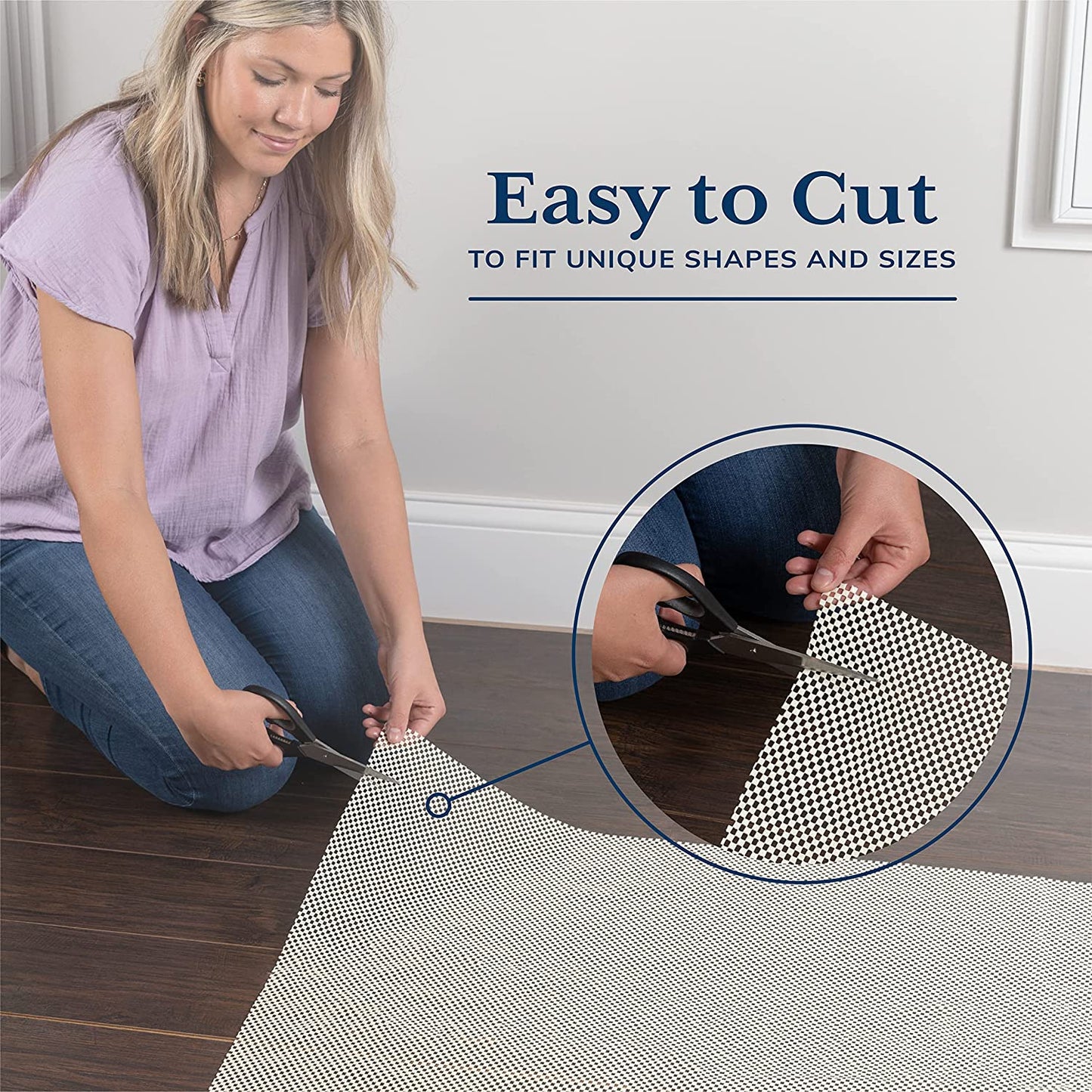 Rug Gripper Pad for Hardwood Floors, Non Slip Rug Pads for Area Rugs, Thick Rug Grippers for Tile Floors, under Carpet 2X3 Ft anti Skid Mat, Keep Your Rugs Safe and in Place