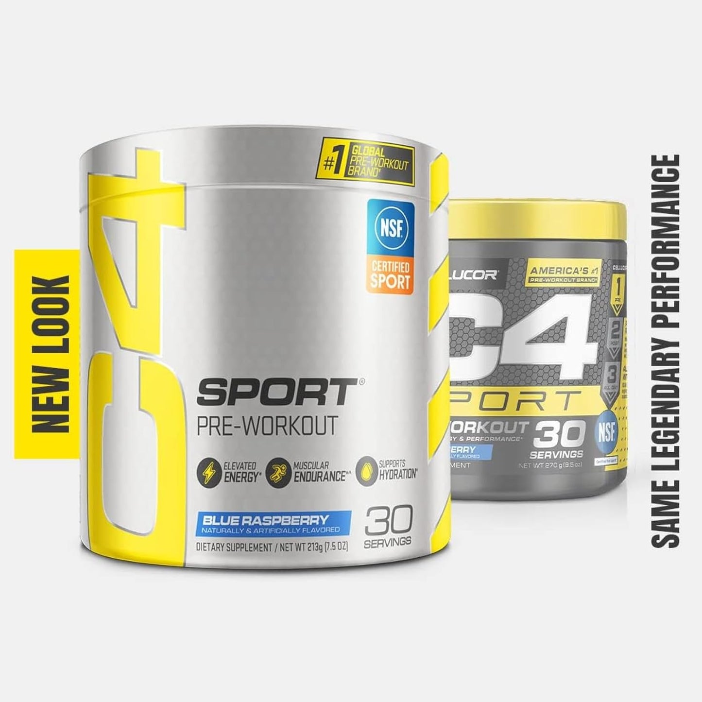 C4 Sport Pre Workout Powder Blue Raspberry - Pre Workout Energy with Creatine + 135Mg Caffeine and Beta-Alanine Performance Blend - NSF Certified for Sport 30 Servings