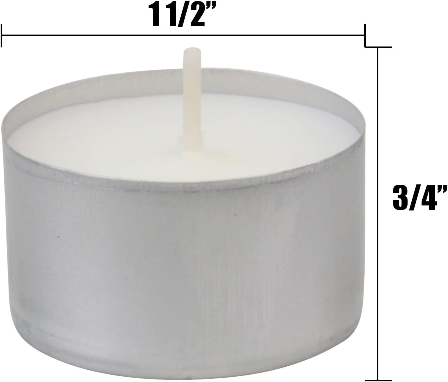 100 Count White Unscented Smokeless Long Burning Tea Light Candles with 6-7 Hour Burn Time