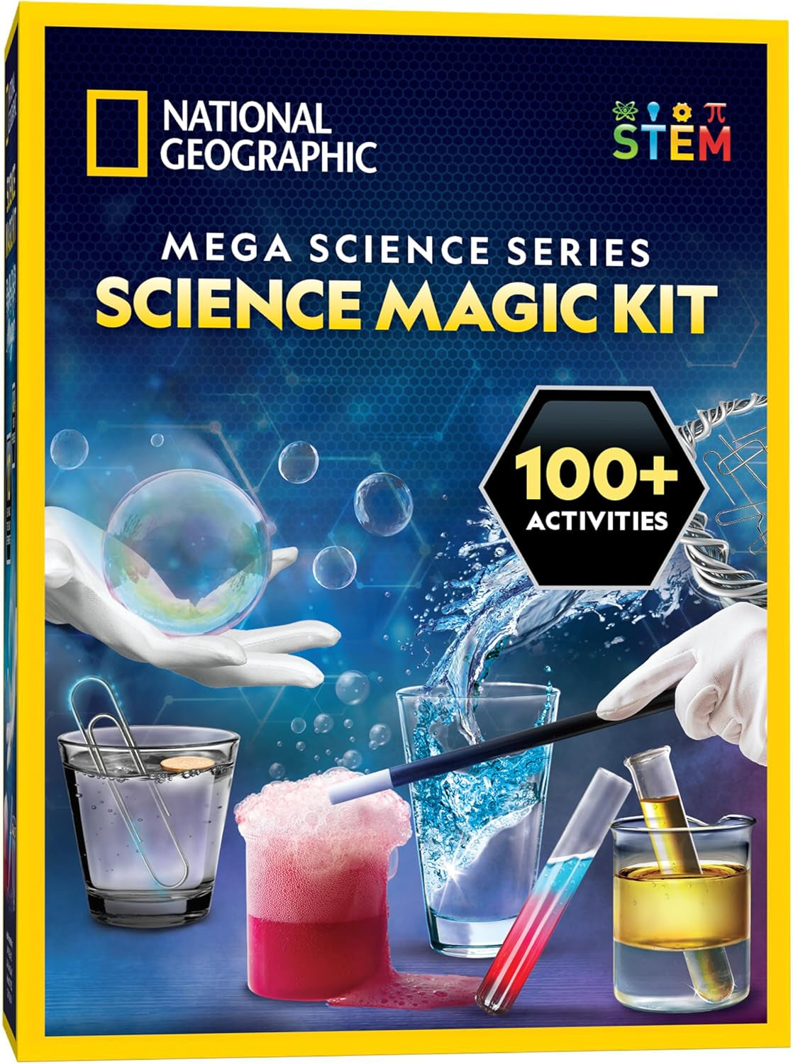 NATIONAL GEOGRAPHIC Science Magic Kit – Science Kit for Kids with 100+ Unique Experiments and Magic Tricks, Chemistry Set and STEM Project, a Great Gift for Boys and Girls (Amazon Exclusive)