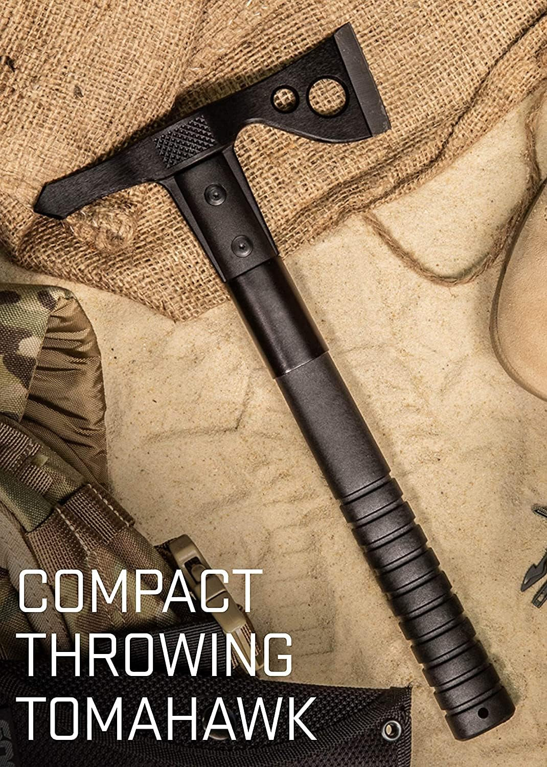 Fasthawk- Lighter, Faster, Agile Throwing Hatchet, Versatile Survival Tactical Axe for Competition Throwing and Camping, Hunting and Packing-Black (F06TN-CP)