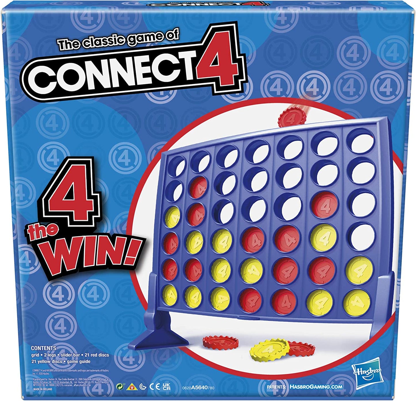 Connect 4 Classic Grid,4 in a Row Game,Strategy Board Games for Kids,2 Player .For Family and Kids,Ages 6 and Up