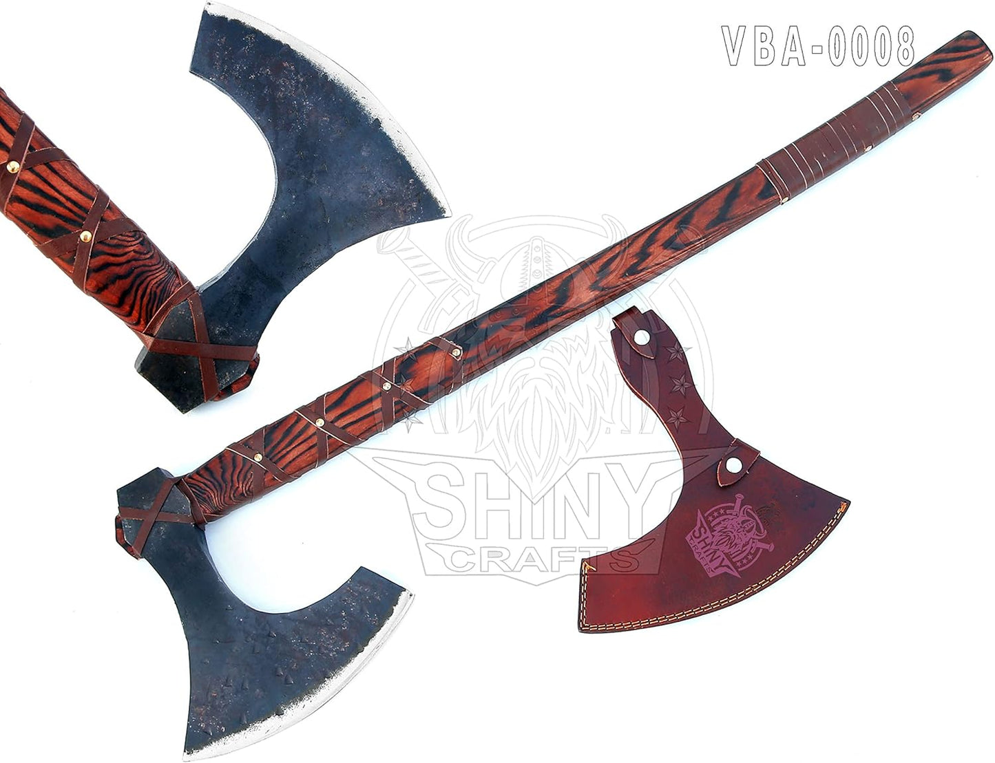 -Axes Handmade Viking Axe Hatchet Norse Axe- 40" Long Two-Handed Berserker Axe Forged Axe - Bearded Axe - with Sheath (VBA-08)