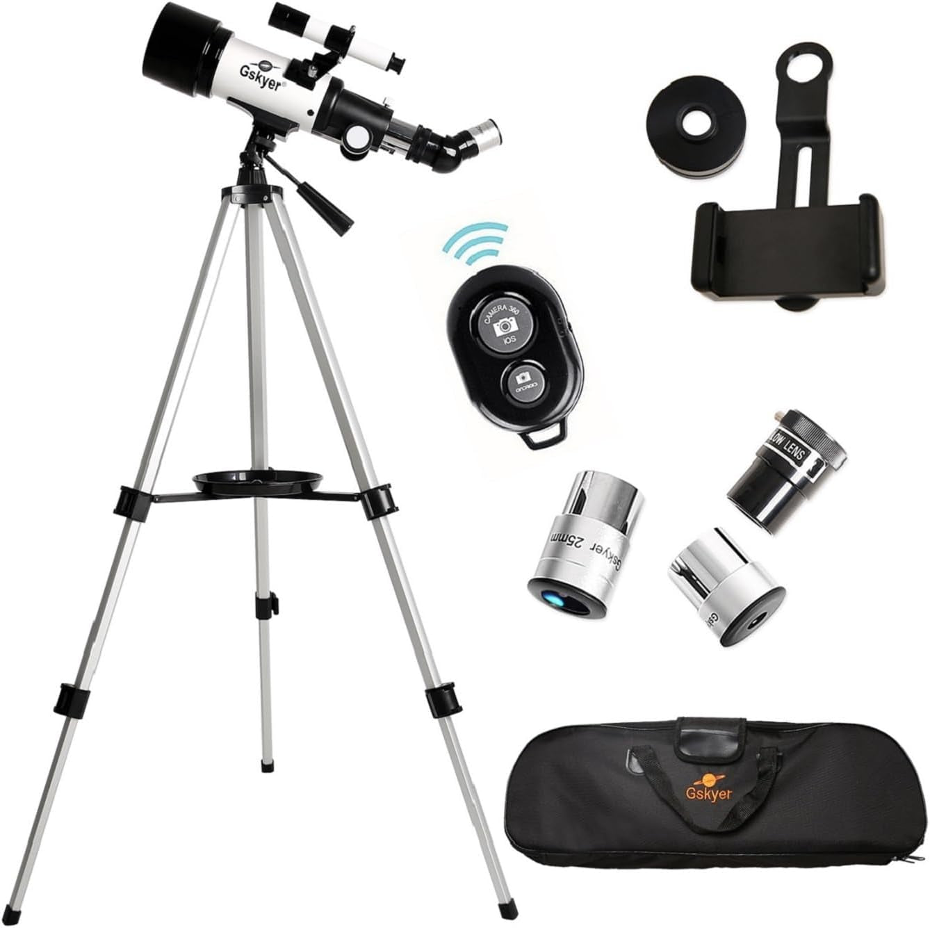 Telescope, 70Mm Aperture 400Mm AZ Mount Astronomical Refracting Telescope for Kids Beginners - Travel Telescope with Carry Bag, Phone Adapter and Wireless Remote.