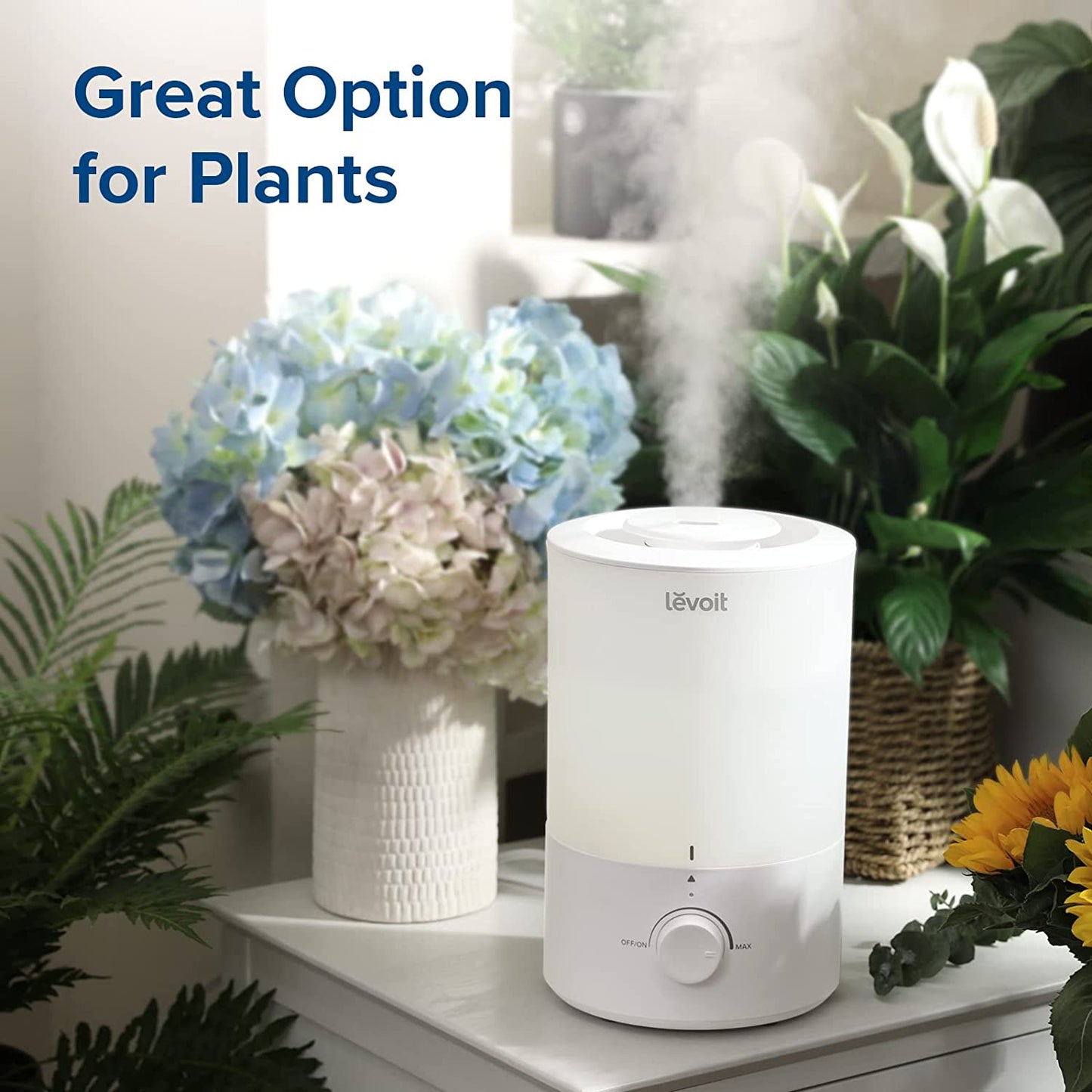 Humidifiers for Bedroom, Quiet (3L Water Tank) Cool Mist Top Fill Essential Oil Diffuser with 25Watt for Home Large Room, 360° Nozzle, Rapid Ultrasonic Humidification for Baby Nursery and Plant