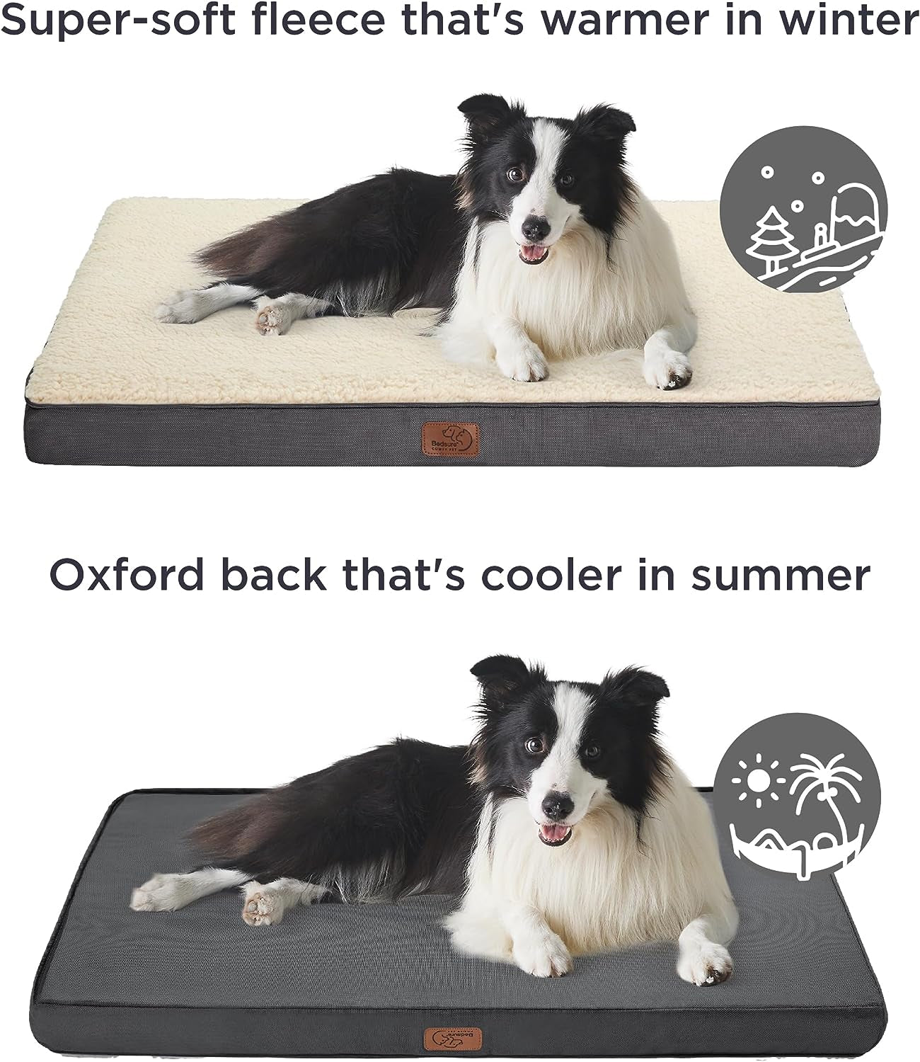 Dog Bed for Large Dogs - Big Orthopedic Dog Bed with Removable Washable Cover, Egg Crate Foam Pet Bed Mat, Suitable for Dogs up to 65 Lbs