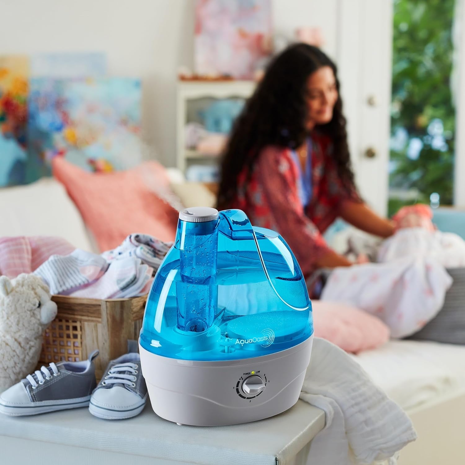 ® Cool Mist Humidifier (2.2L Water Tank) Quiet Ultrasonic Humidifiers for Bedroom & Large Room - Adjustable -360 Rotation Nozzle, Auto-Shut Off, Humidifiers for Babies Nursery & Whole House