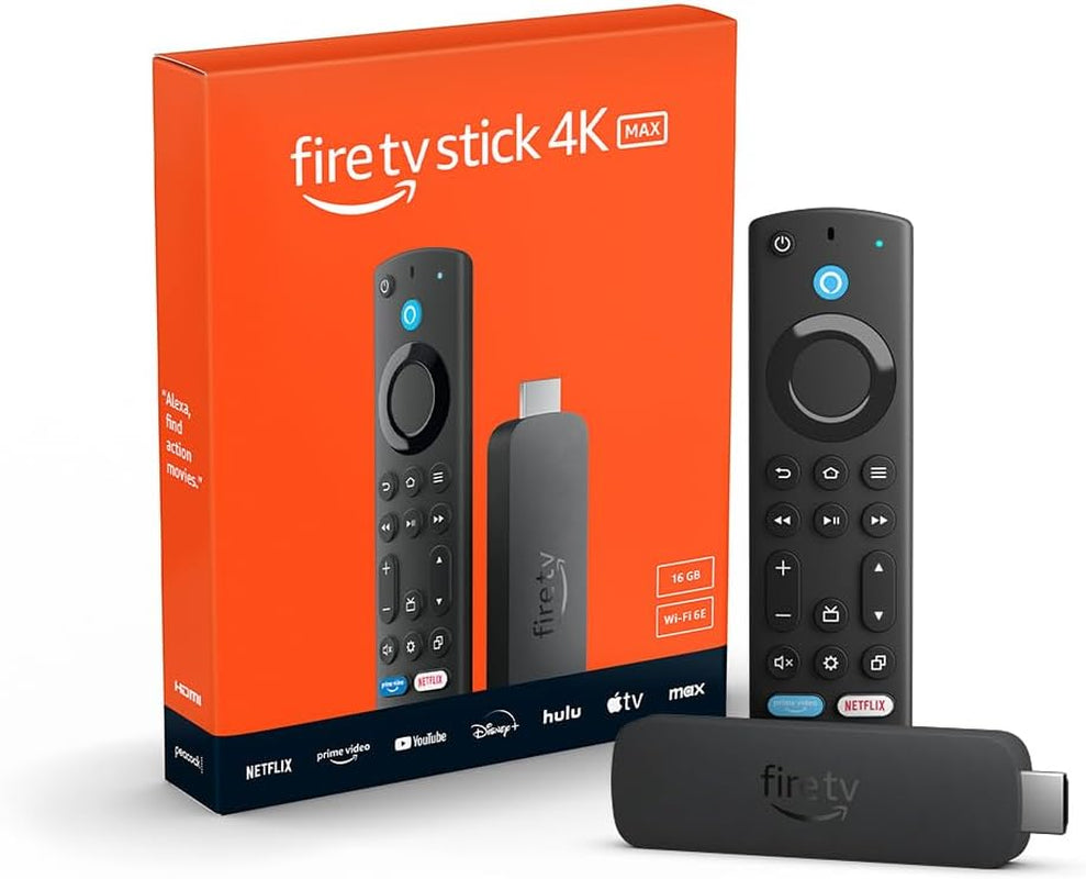 Fire TV Stick 4K Max (Newest Model), Our Most Powerful 4K Streaming Stick with Wi-Fi 6E Support, 16GB Storage, Free and Live Tv