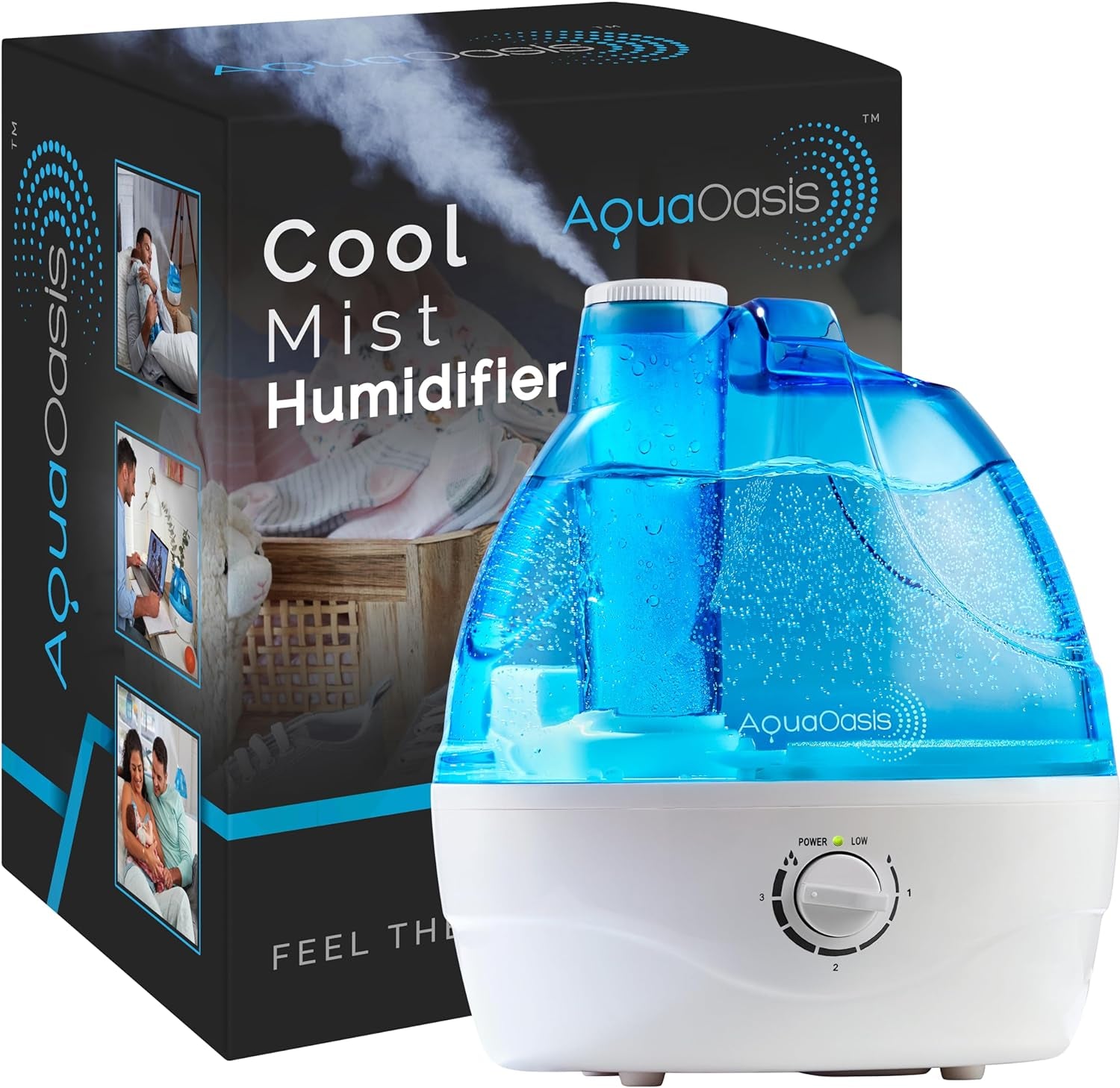 ® Cool Mist Humidifier (2.2L Water Tank) Quiet Ultrasonic Humidifiers for Bedroom & Large Room - Adjustable -360 Rotation Nozzle, Auto-Shut Off, Humidifiers for Babies Nursery & Whole House