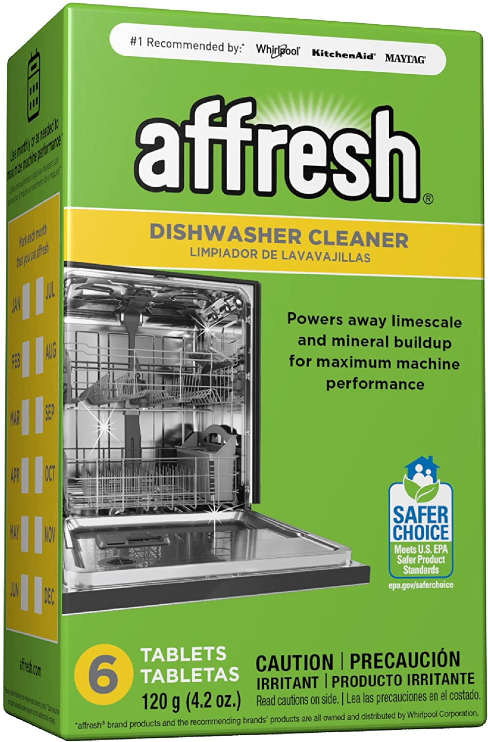 W10549851 Dishwasher Cleaner 6 Tablets Formulated to Clean inside All Machine Models, Count