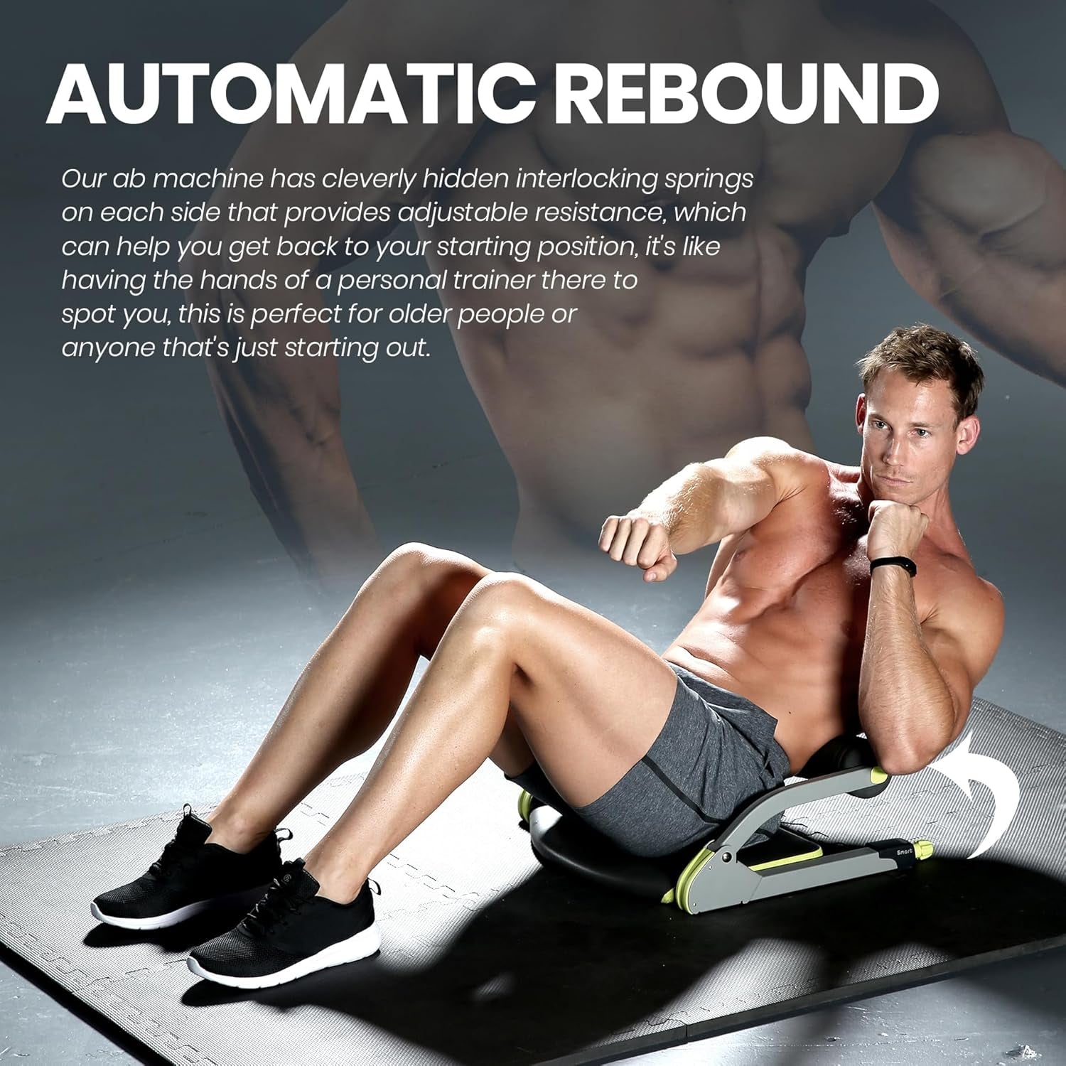 Smart, Ab Workout Equipment, Sit up Machine & Exercise Equipment, Ab Crunch Machine for Stomach Workout, Ab Core Trainer Abdominal Machine, Fitness Equipment for Home Gym