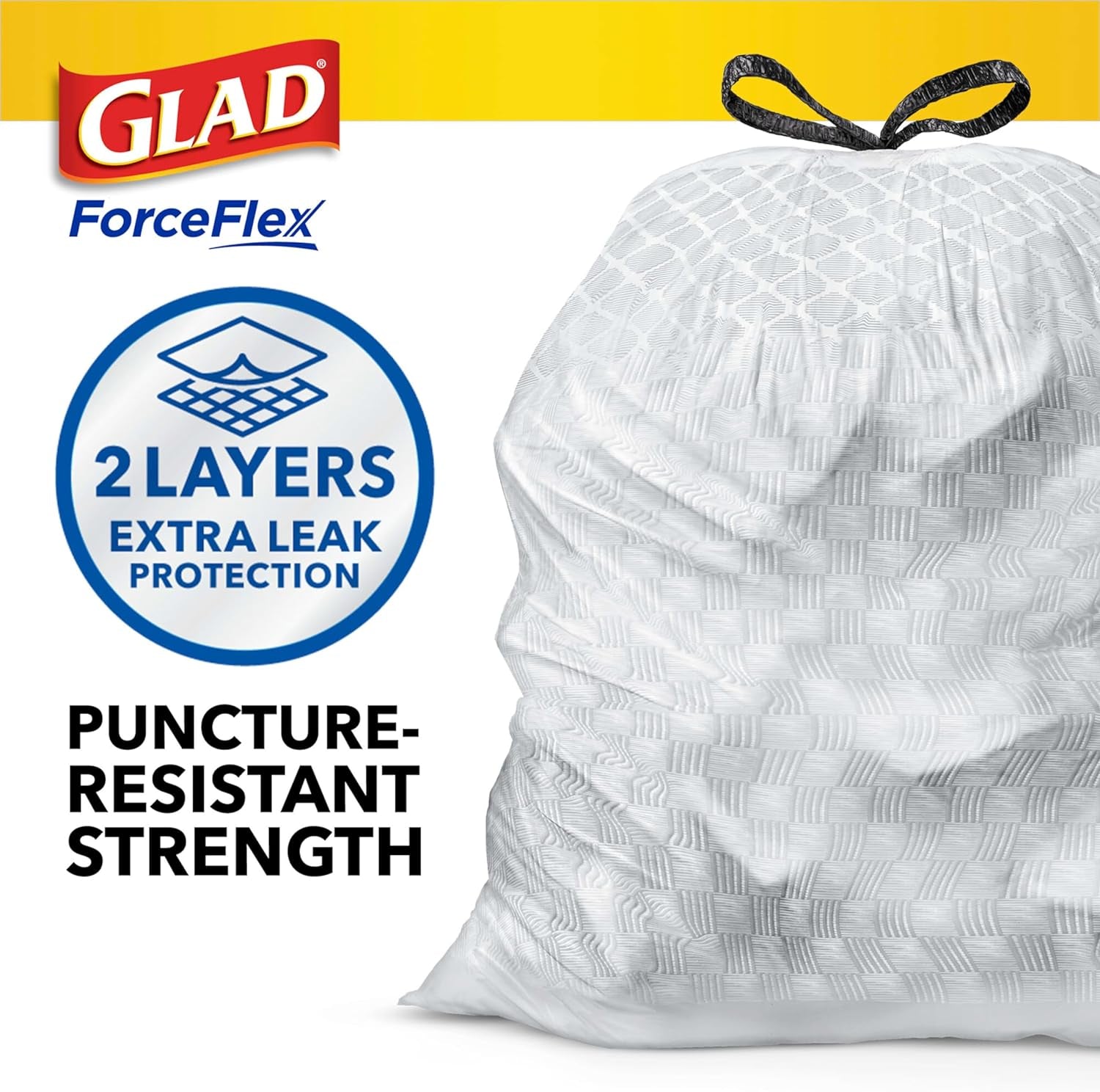 Forceflex Tall Kitchen Trash Bags, 13 Gal, Gain Original with Febreze, 110 Ct (Pack May Vary)