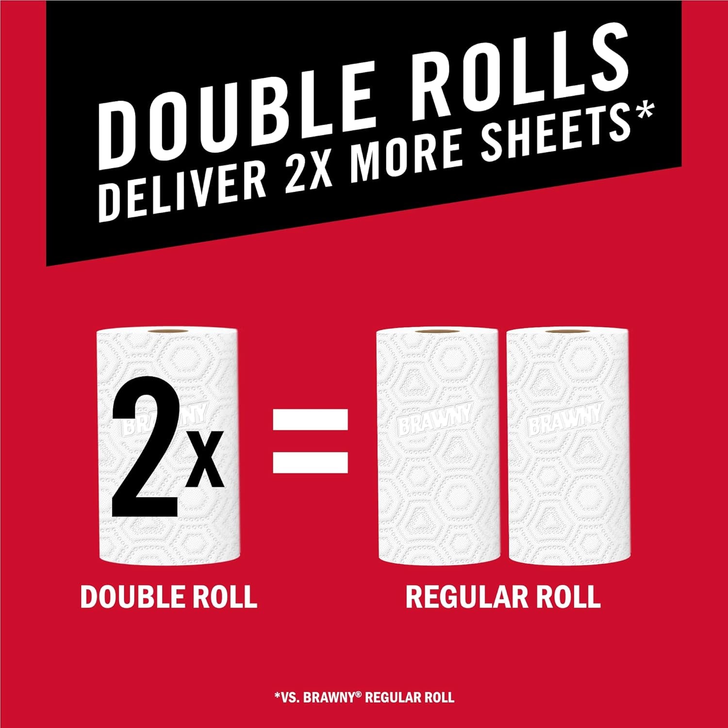 Tear-A-Square Paper Towels, 12 Double Rolls = 24 Regular Rolls, 3 Sheet Sizes (Quarter, Half, Full), Strength for All Messes, Cleanups, and Meal Prep