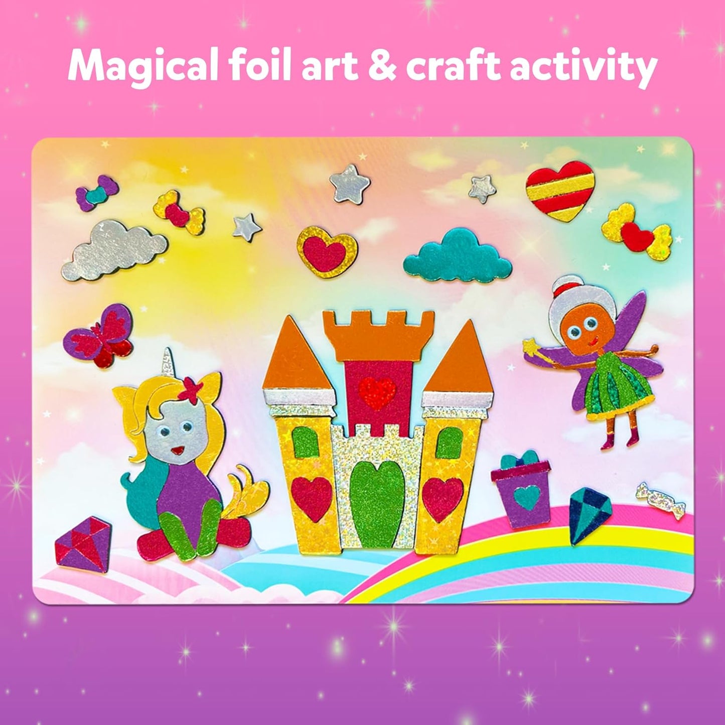 Art & Craft Activity - Foil Fun Unicorns & Princesses, No Mess Art for Kids, Craft Kits, DIY Creative Activity, Christmas Gifts for Girls & Boys Ages 4, 5, 6, 7, 8, 9, Travel Toys