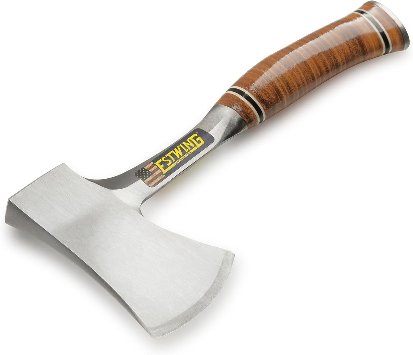 Sportsman'S Axe - 14" Camping Hatchet with Forged Steel Construction & Genuine Leather Grip - E24A