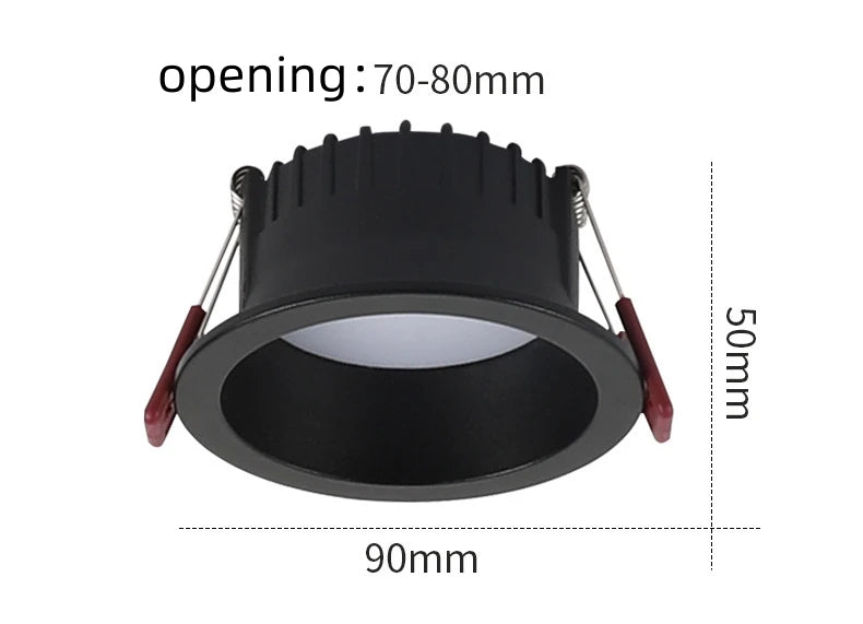 Round Anti-Glare Led SMD2835 Recessed Downlights 7w 10w Hole Size 7cm Ceiling Lamp Spotlights for Indoor Lighting