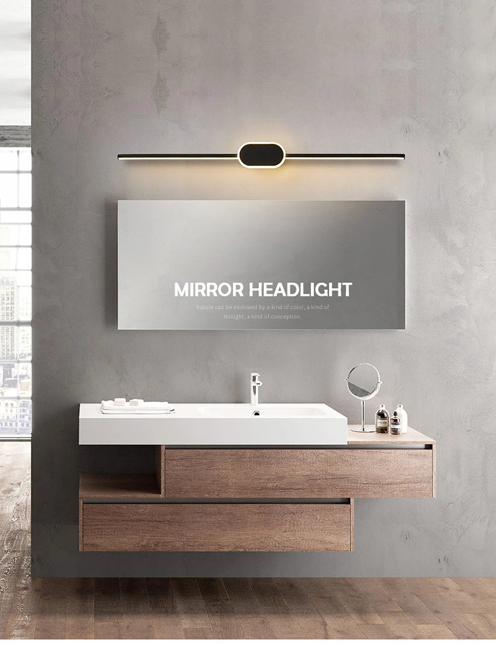 Modern LED Wall Light Bathroom Hardwares LED Wall Lamp Three Colors Lights Aluminum Led Bathroom Bath Mirror Line Lamp