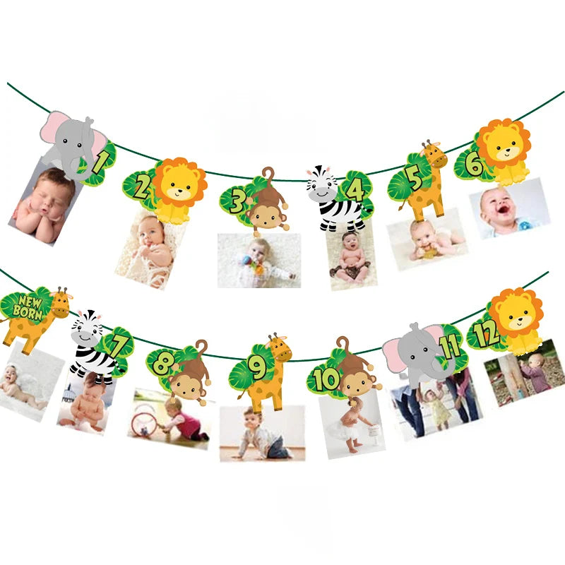 Jungle Safari Birthday Decorations Animal Disposable Tableware Forest Woodland Baby Shower Boy 1 2 3 4 5 Birthday Party Supplies