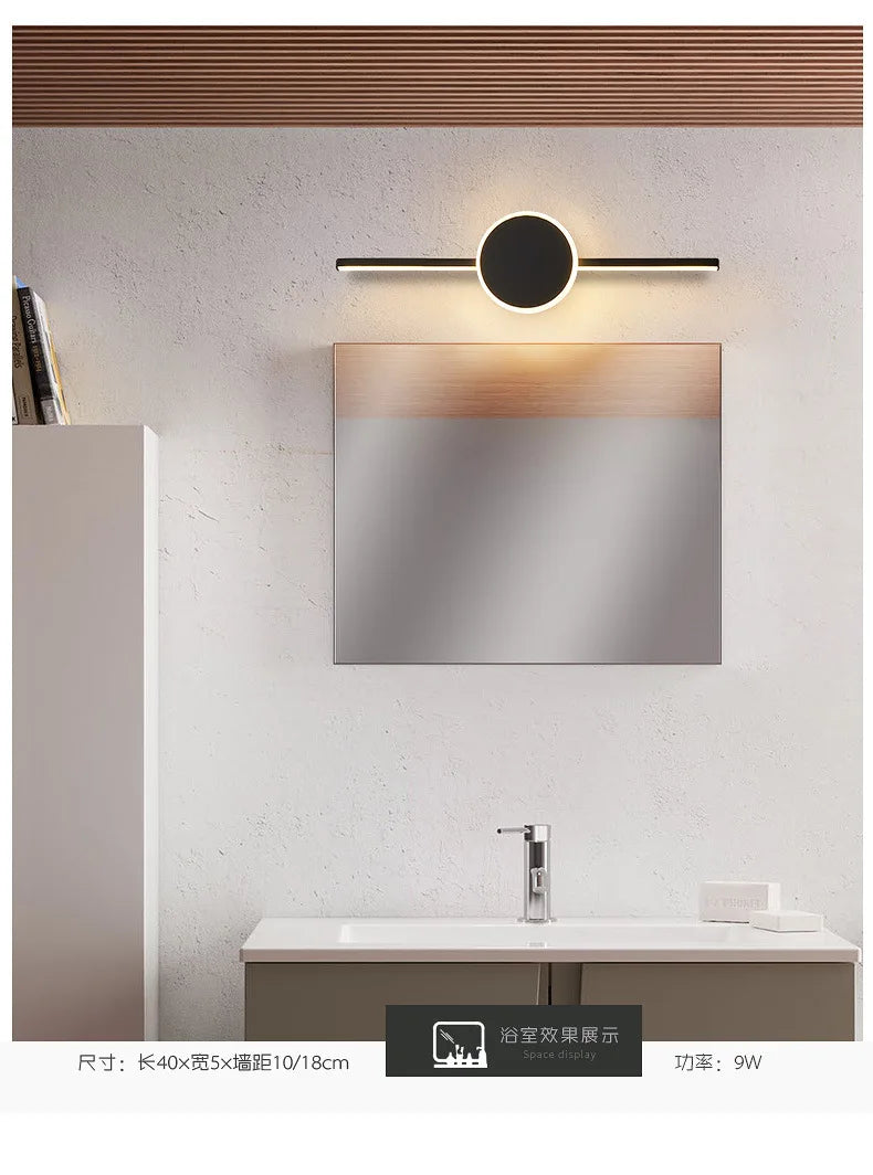 Modern LED Wall Light Bathroom Hardwares LED Wall Lamp Three Colors Lights Aluminum Led Bathroom Bath Mirror Line Lamp