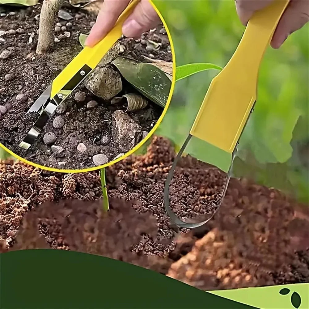 1PC Hand Loop Weeder Manual Cut Weed Roots Metal Sharp Blade Weed Remover Plastic Handle Ring Weeder for Yard Lawn and Planting