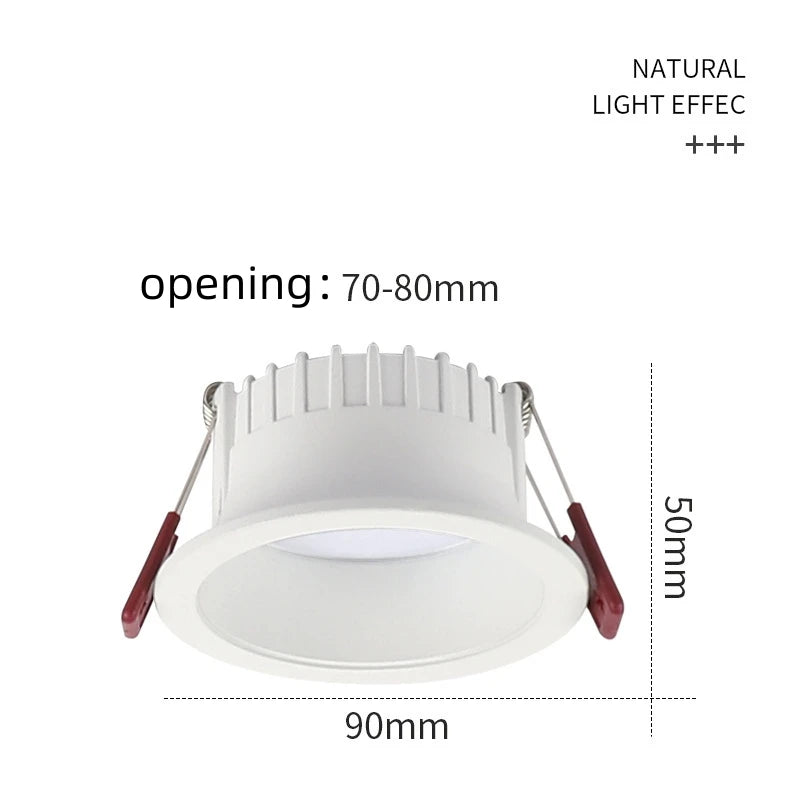 Round Anti-Glare Led SMD2835 Recessed Downlights 7w 10w Hole Size 7cm Ceiling Lamp Spotlights for Indoor Lighting