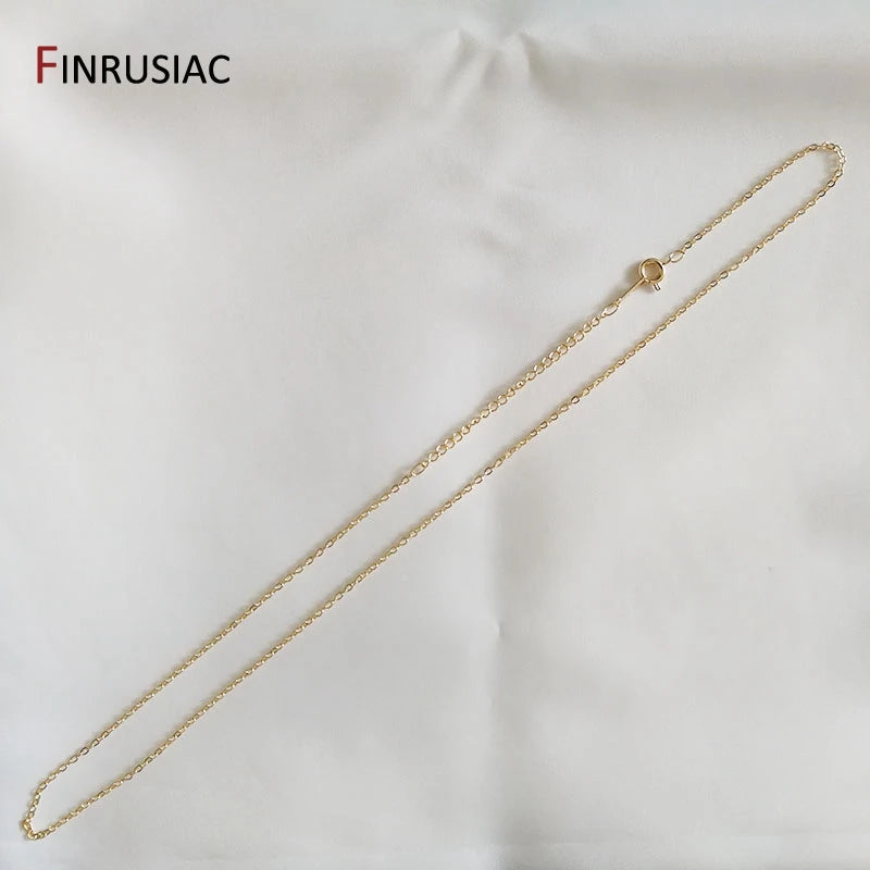 Wholesale 18K real gold plated chain for necklace making, 1.6mm thickness Spring clasp chain for Jewelry Making